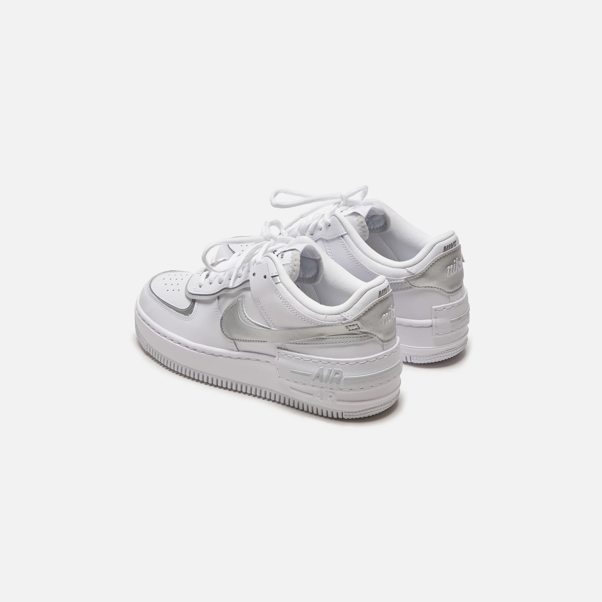Nike Wmns Air Force 1 - White / Pure Platinum / Blackened Blue / Metallic Silver - Image 5