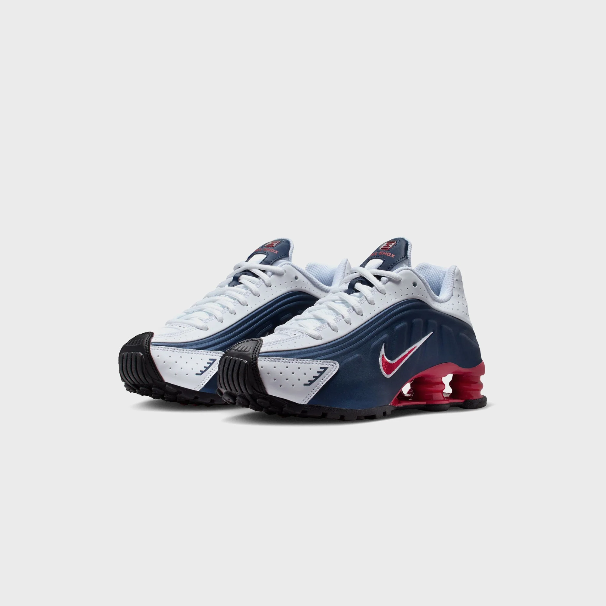Nike GS Shox R4 - Midnight Navy / Gym Red / White - Image 2