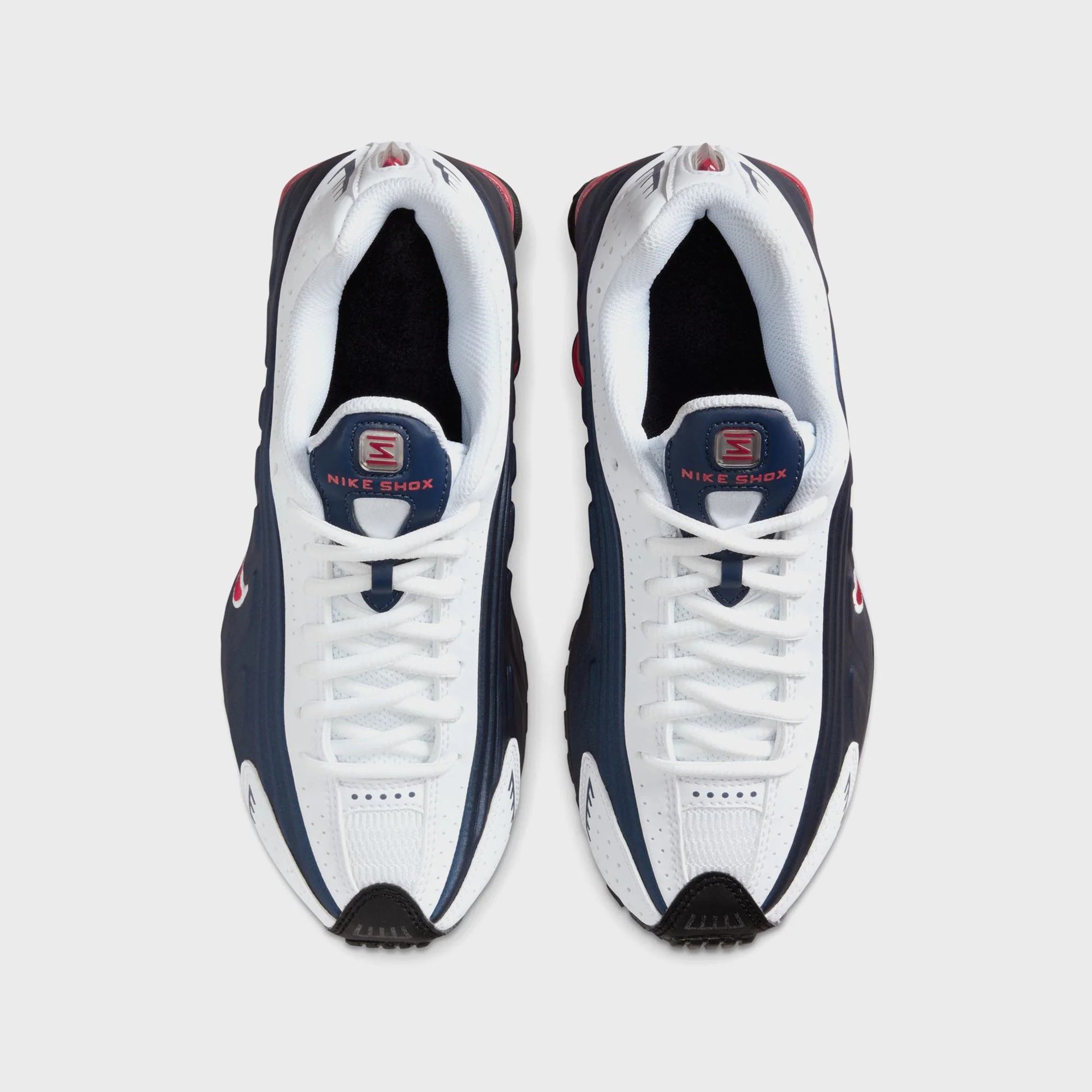 Nike GS Shox R4 - Midnight Navy / Gym Red / White - Image 4