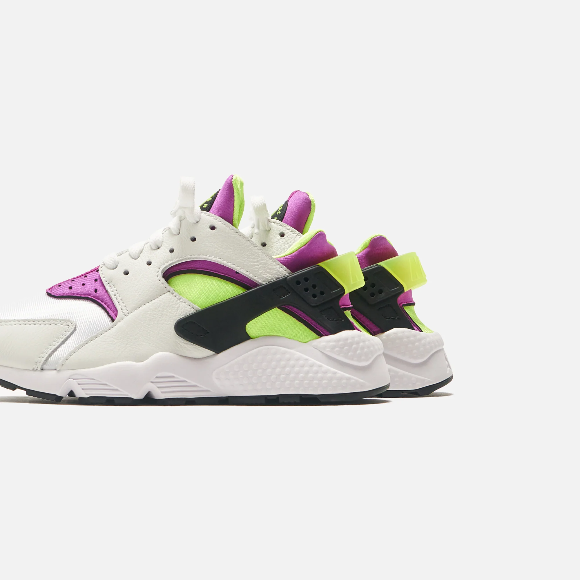 Nike WMNS Air Huarache - White / Neon Yellow / Magenta / Black - Image 3