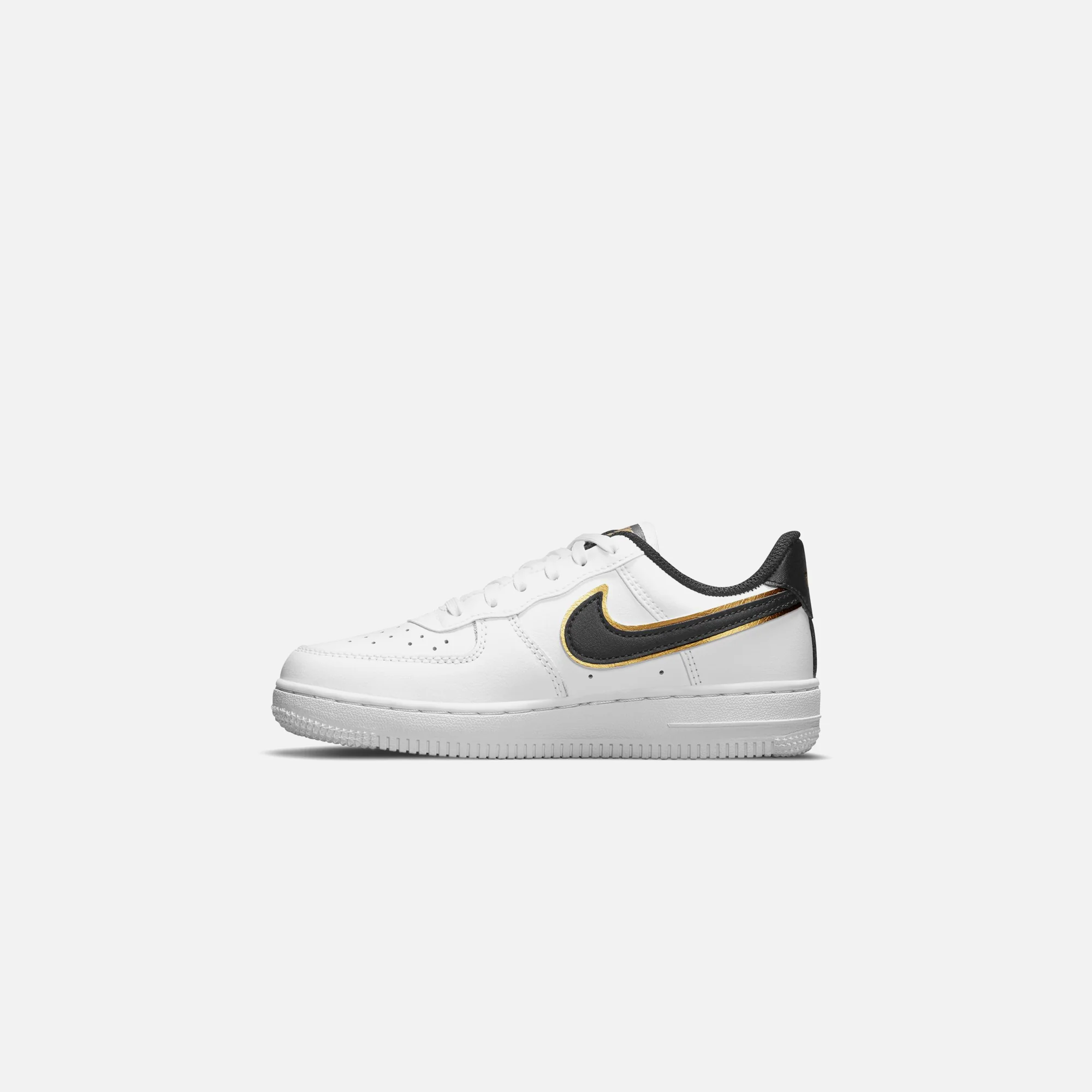 Nike PS Air Force 1 Lv8 - White / Black / Metallic Gold - Image 3