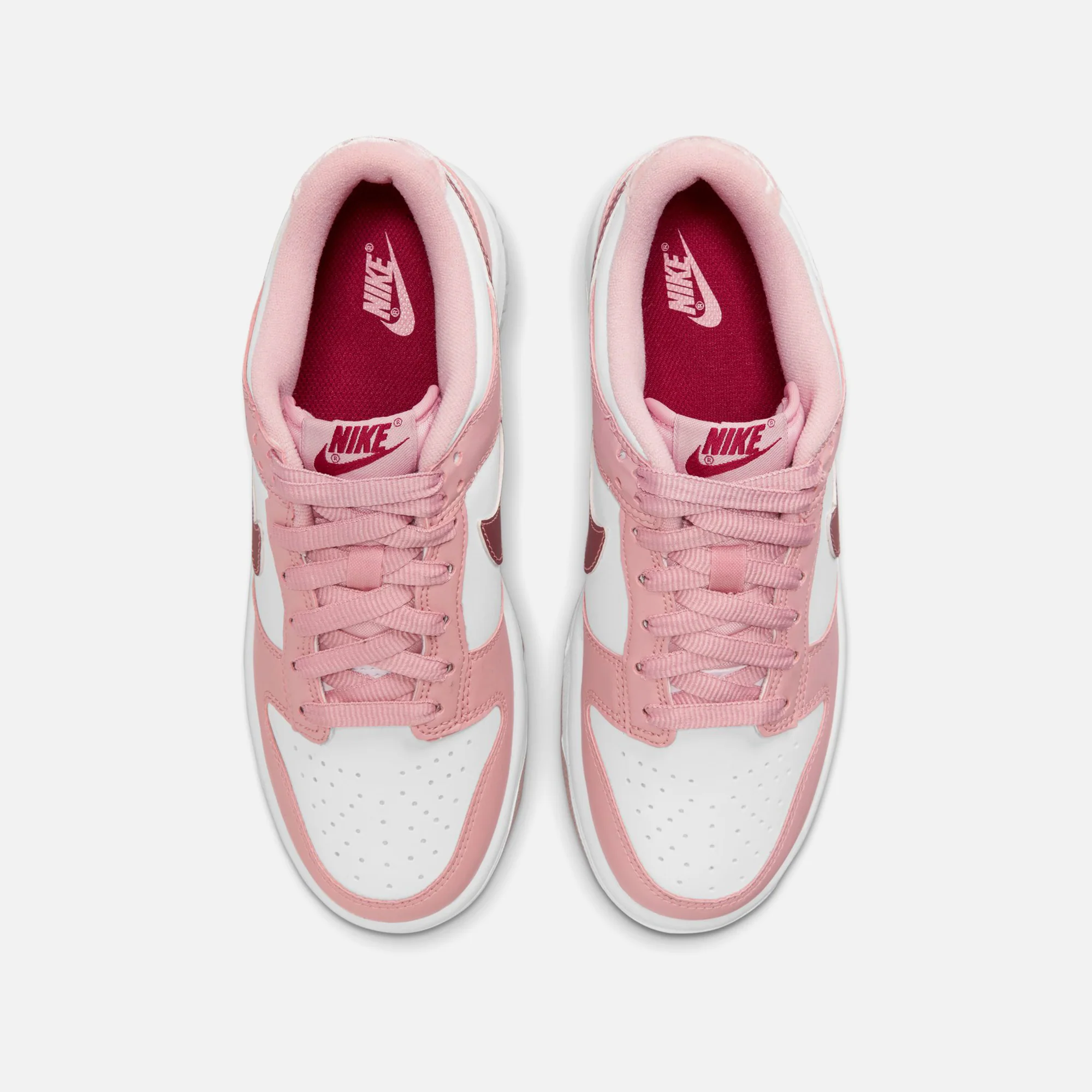 Nike GS Dunk Low - Pink Glaze / White / Pomegranate - Image 6