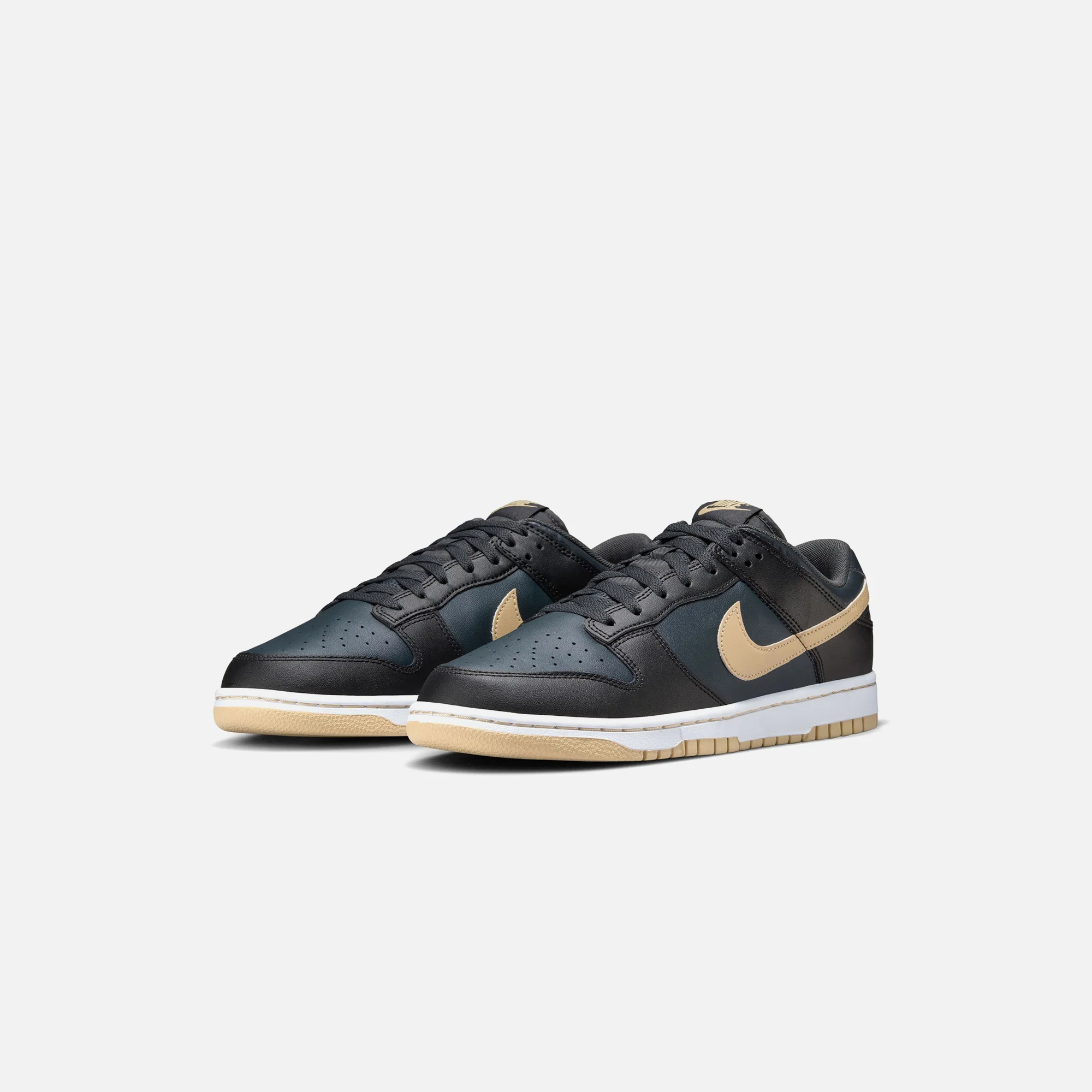 Nike Dunk Low Retro PRM - Low Black / Midnight Navy / Tan - Image 2