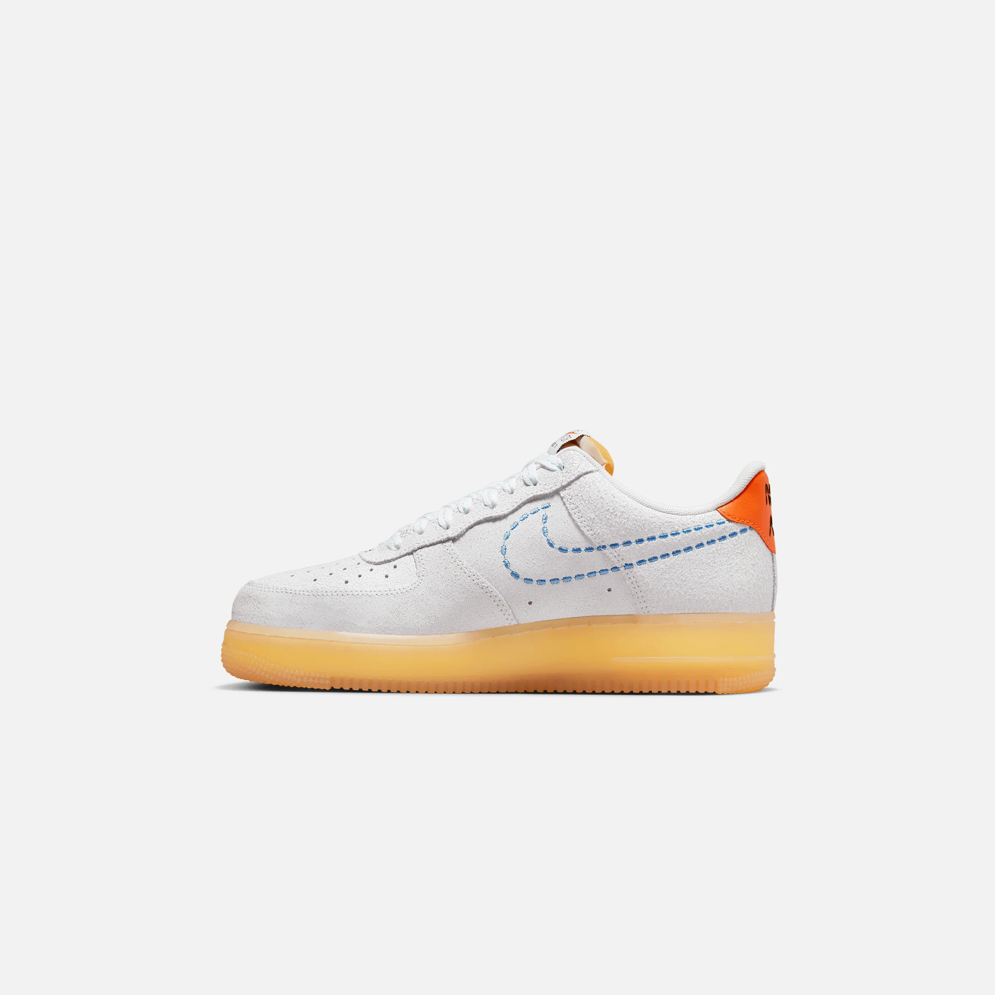 Nike Air Force 1 `07 LV8 - White / University Blue / Safety Orange - Image 3