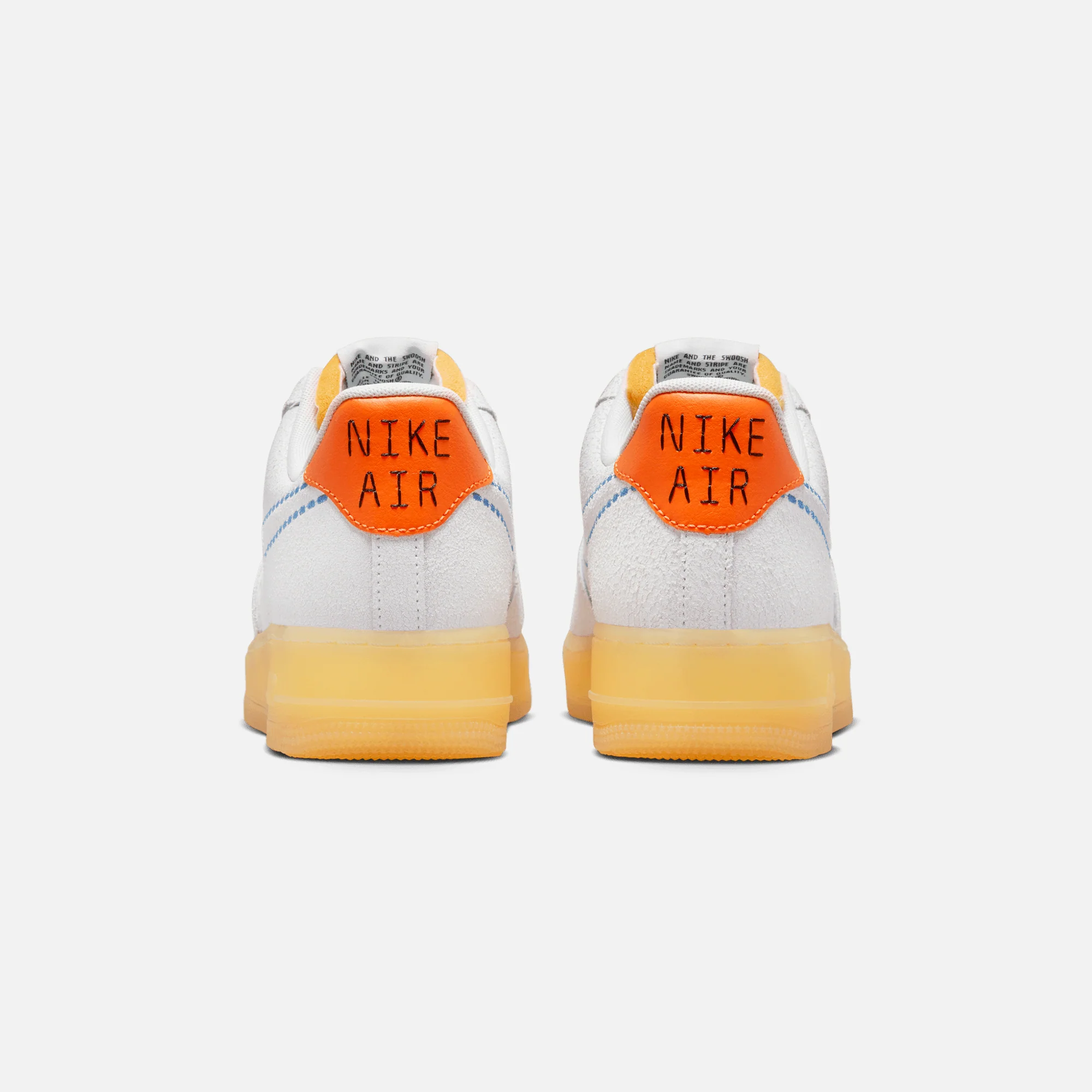 Nike Air Force 1 `07 LV8 - White / University Blue / Safety Orange - Image 4