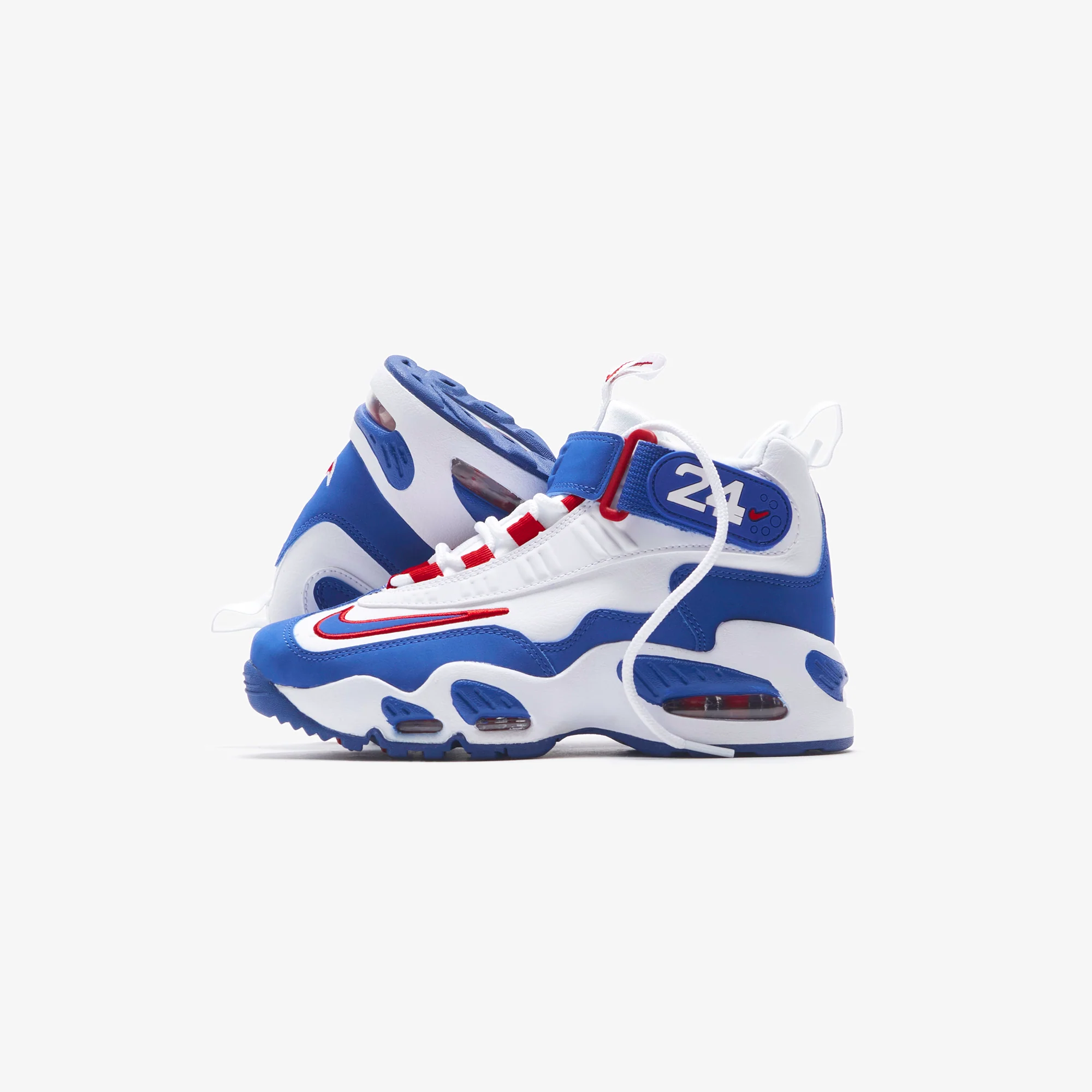 Nike Grade School Air Griffey Max 1 - White / Old Royal / Gym Red - Image 2