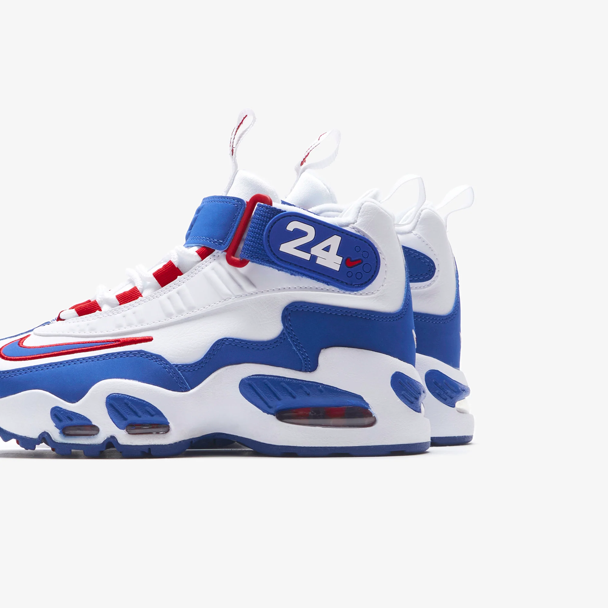 Nike Grade School Air Griffey Max 1 - White / Old Royal / Gym Red - Image 4