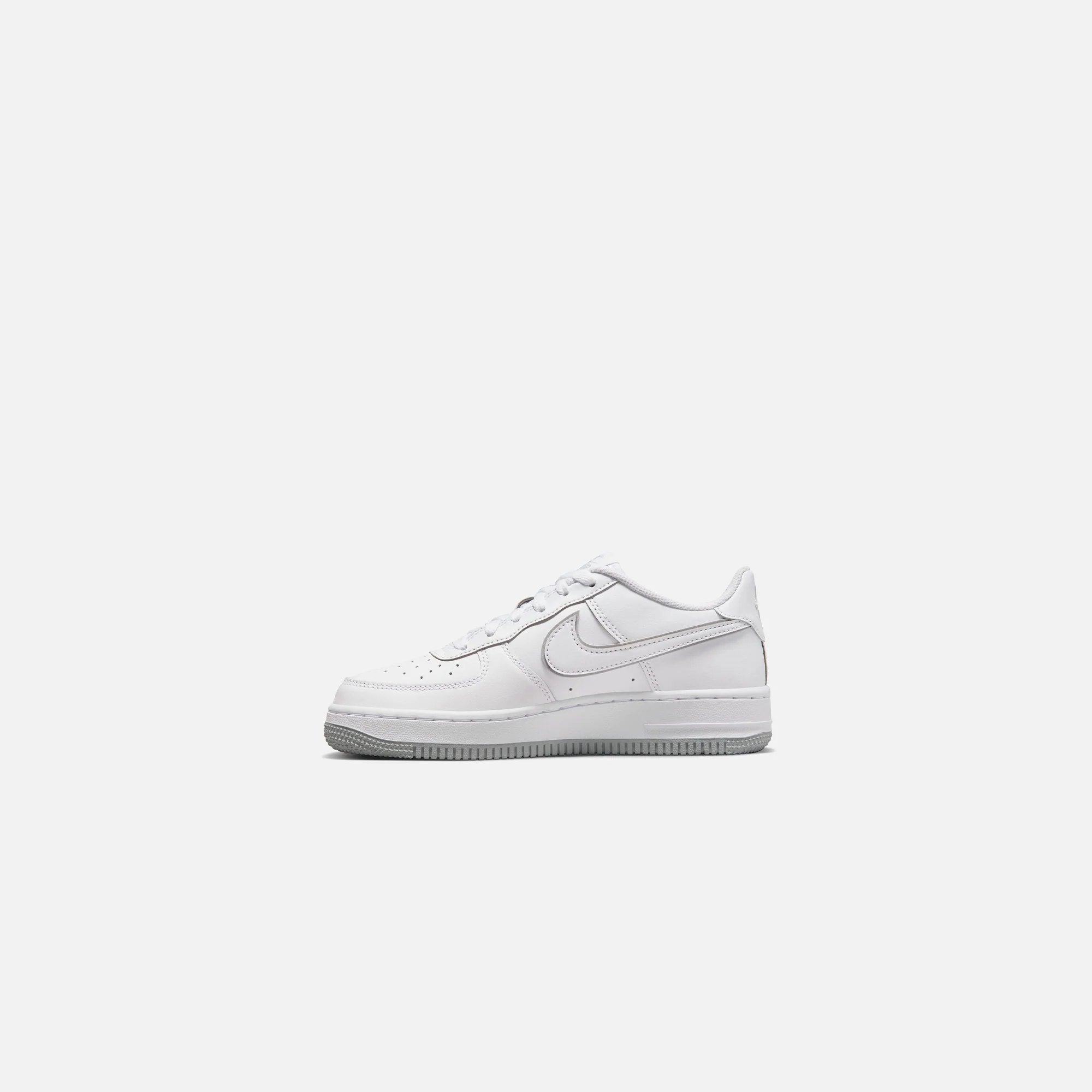 Nike Grade School Air Force 1 - White / Wolf Grey / White - Image 3