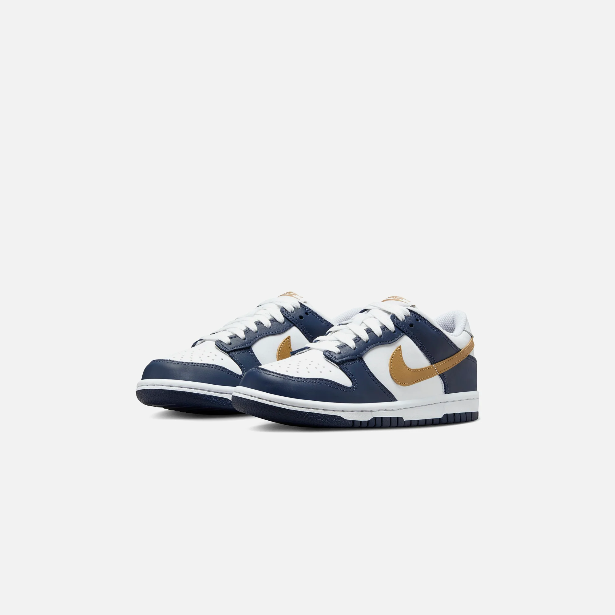 Nike GS Dunk Low - White / Wheat / Midnight Navy - Image 2
