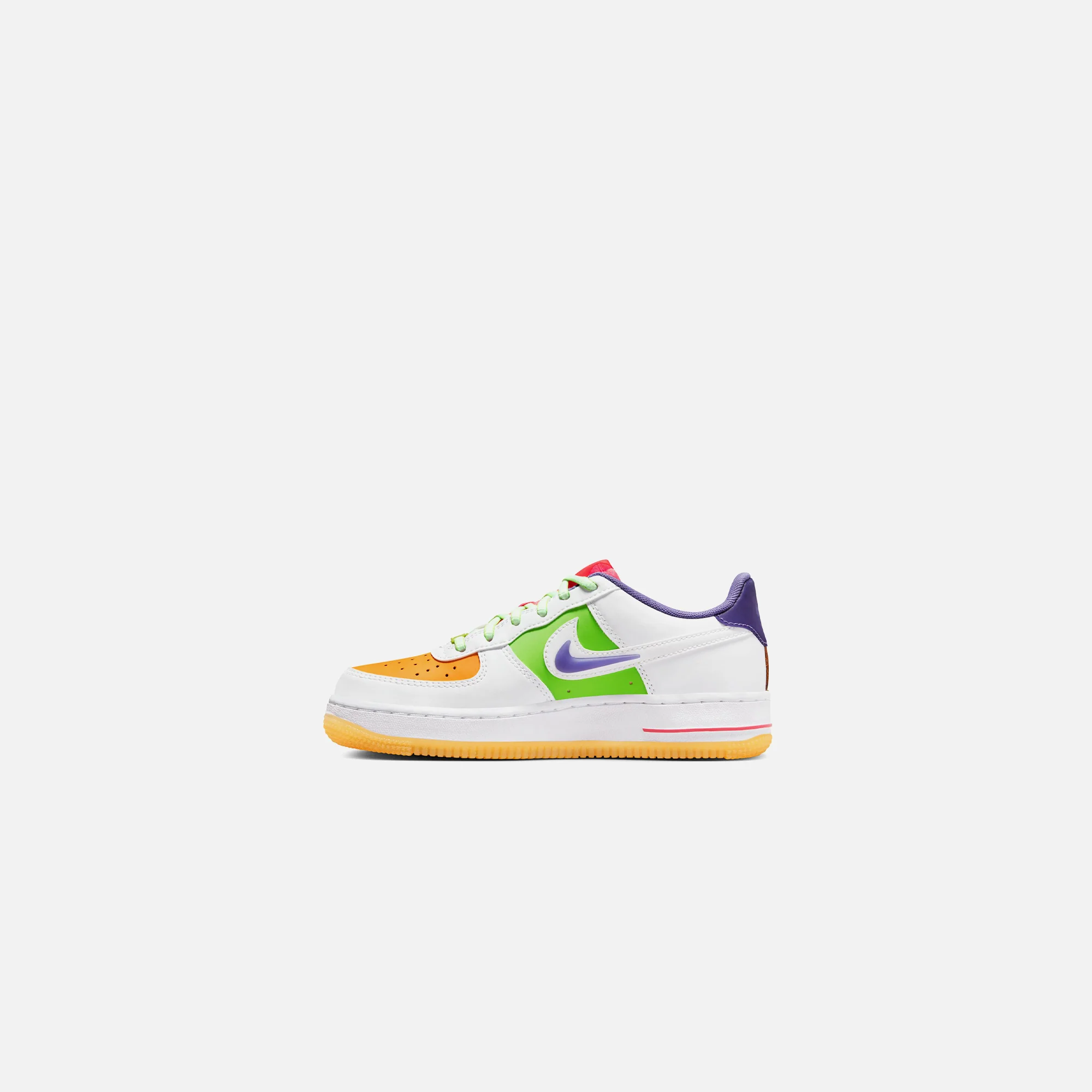 Nike Grade School Air Force 1 Lv8 - White / Space Purple / Sundial - Image 3