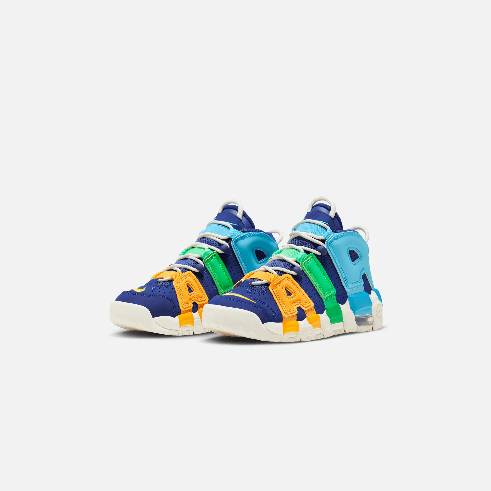 Nike Air More Uptempo Big Kids Shoes - Deep Royal Blue / Opti Yellow / /Baltic Blue / Electric Algae - Image 2