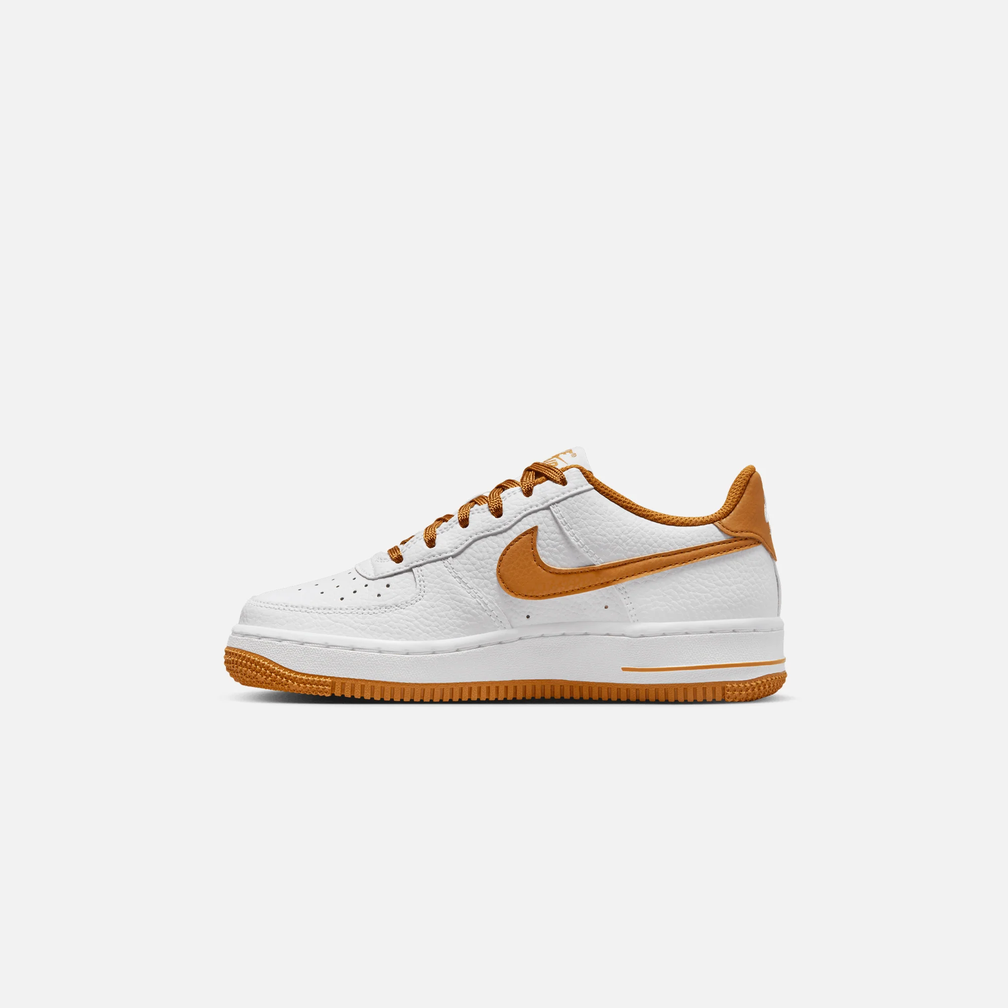 Nike Grade School Air Force 1 - White / Desert Ochre - Image 3