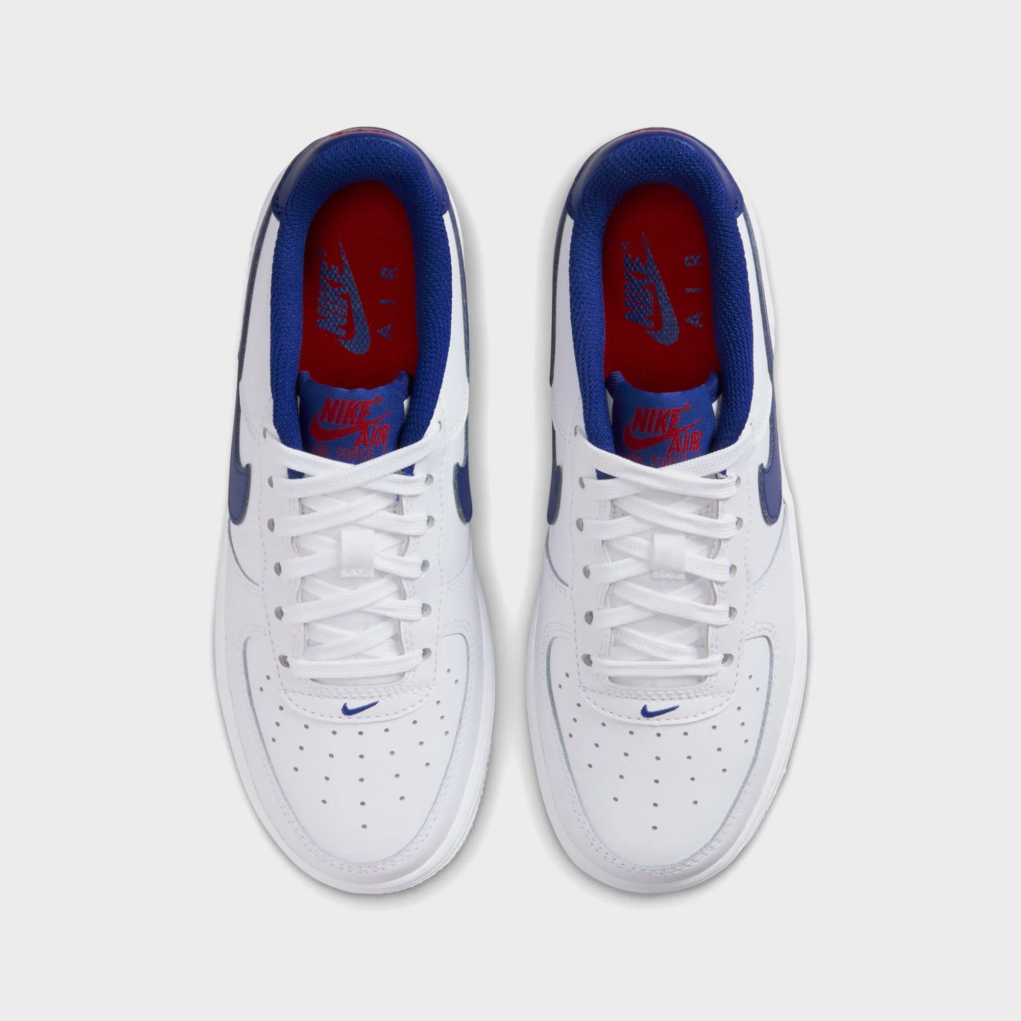 Nike GS Air Force 1 - White / University Red / Deep Royal Blue - Image 4