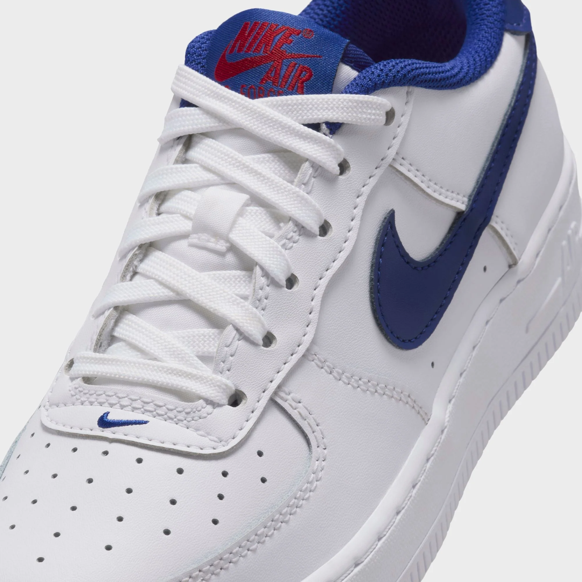Nike GS Air Force 1 - White / University Red / Deep Royal Blue - Image 6