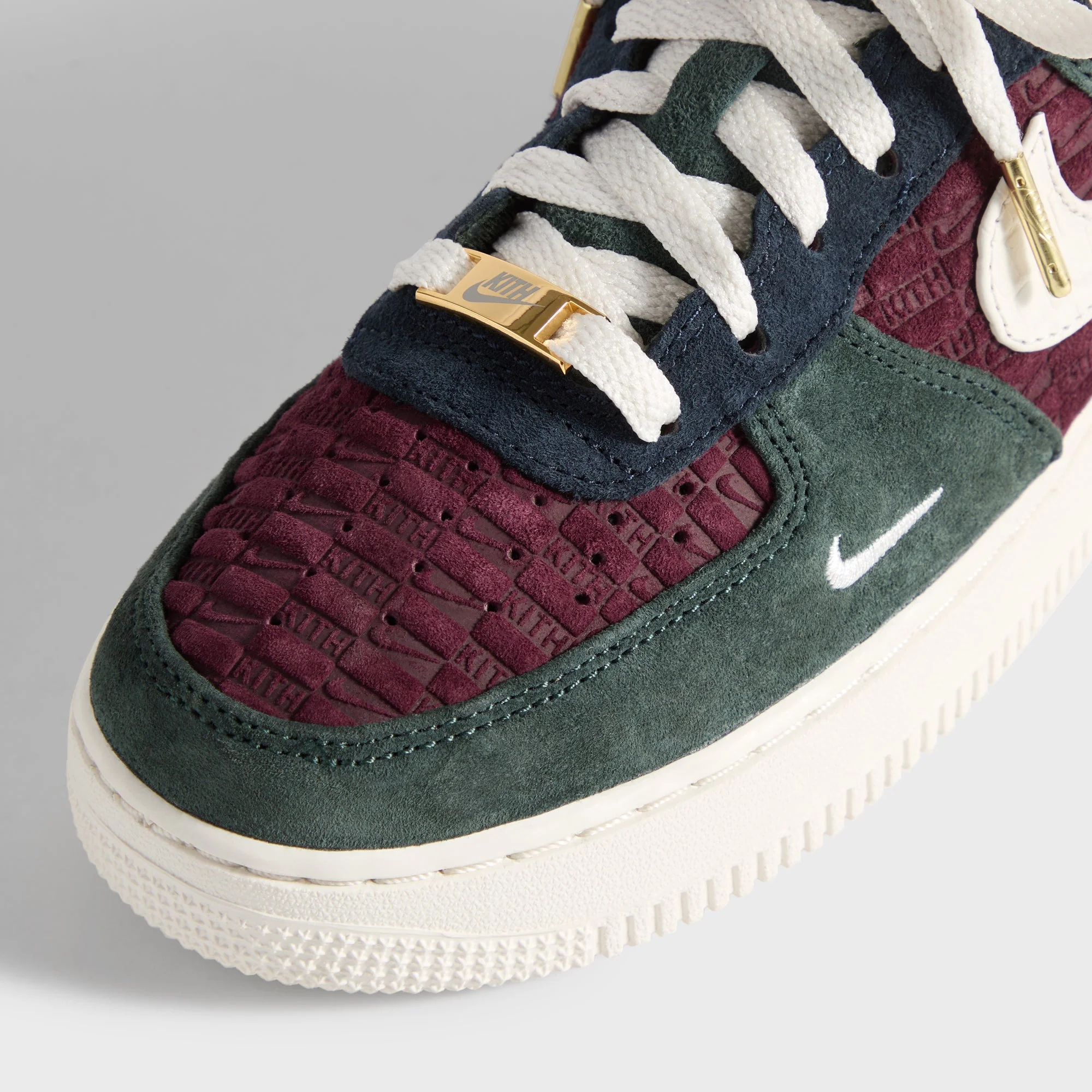 Kith for Nike GS Air Force 1 Low Lace - Night Maroon / Phantom - Image 10