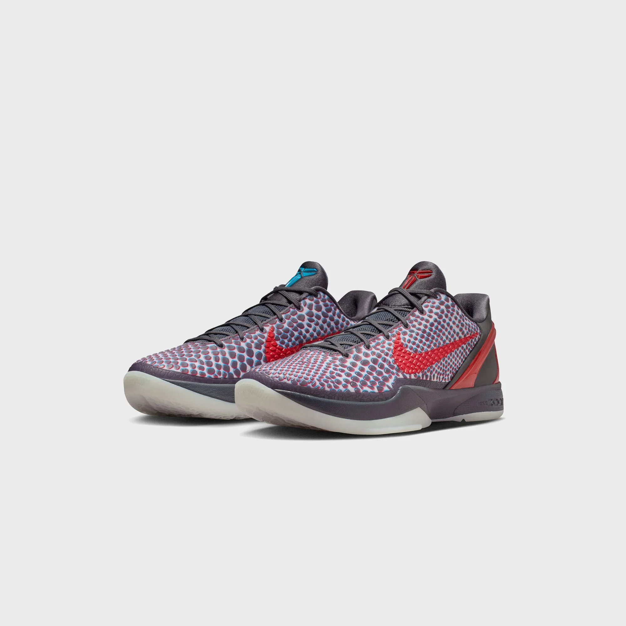 Nike Kobe 6 Protro - Dark Grey / Chlorine Blue / Daring Red - Image 2