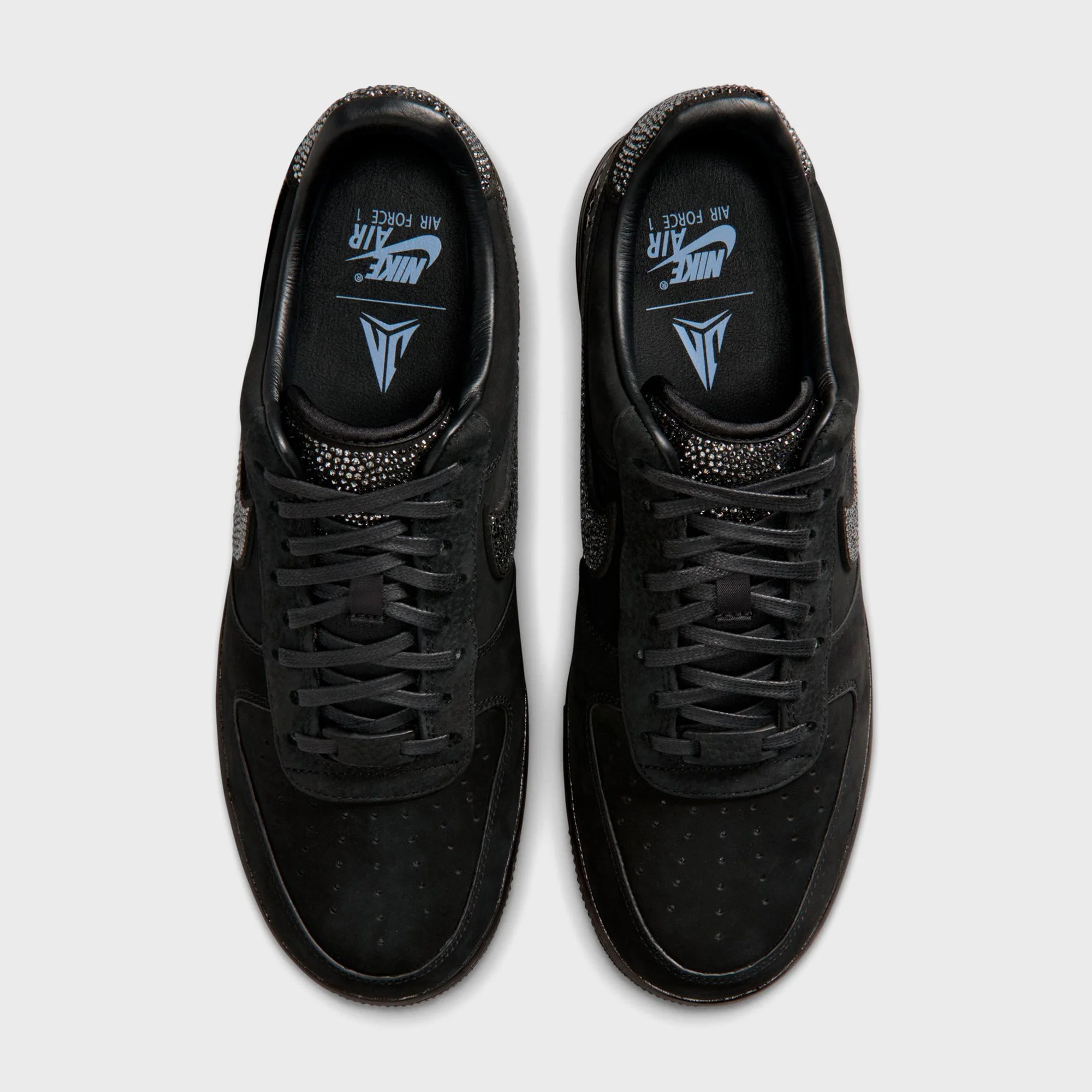 Nike x Ja Morant Air Force 1 Low - Black / Metallic Silver / Cobalt Bliss - Image 4