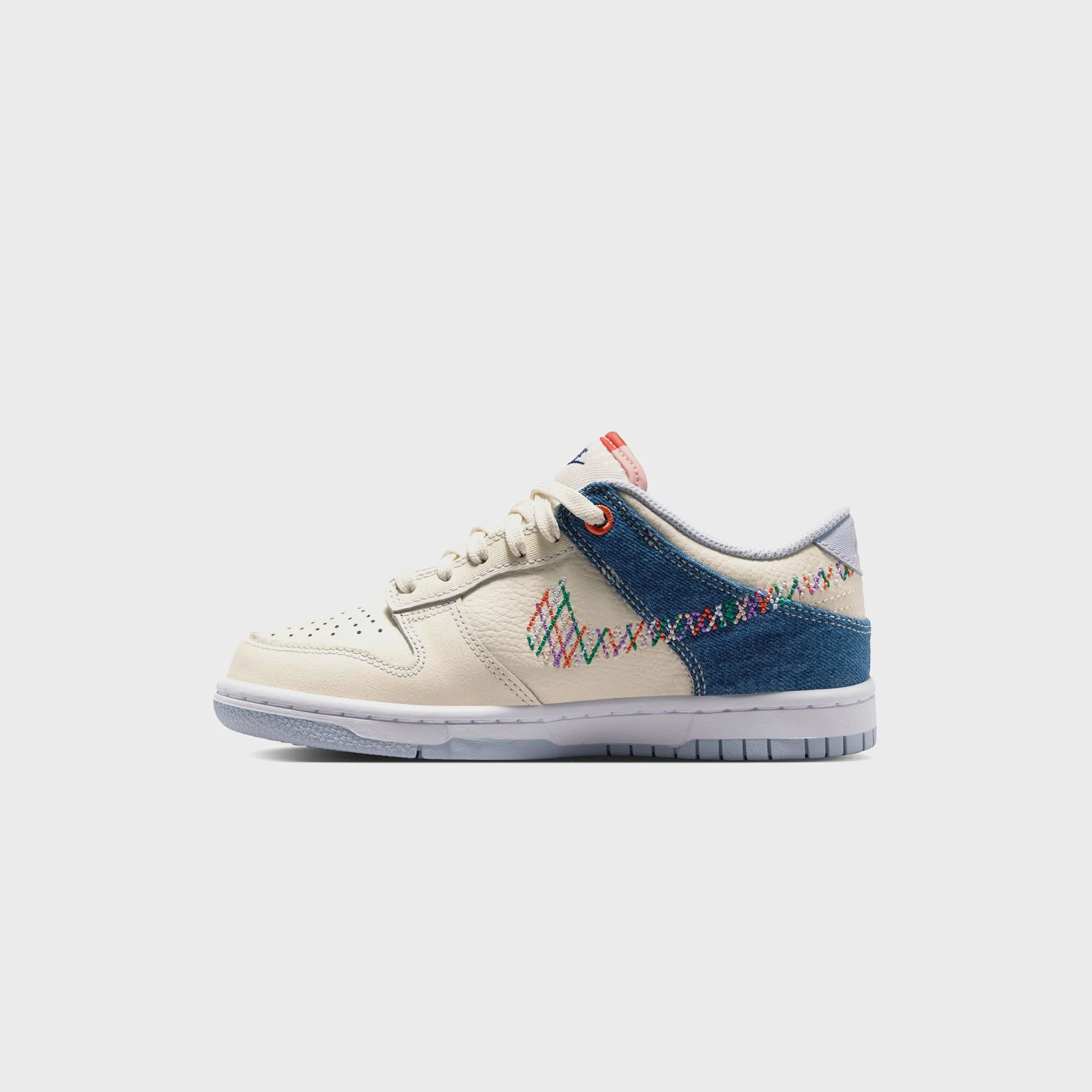 Nike GS Dunk Low - Soft Pearl / Blue Denim / Midnight Navy / Multicolor - Image 3