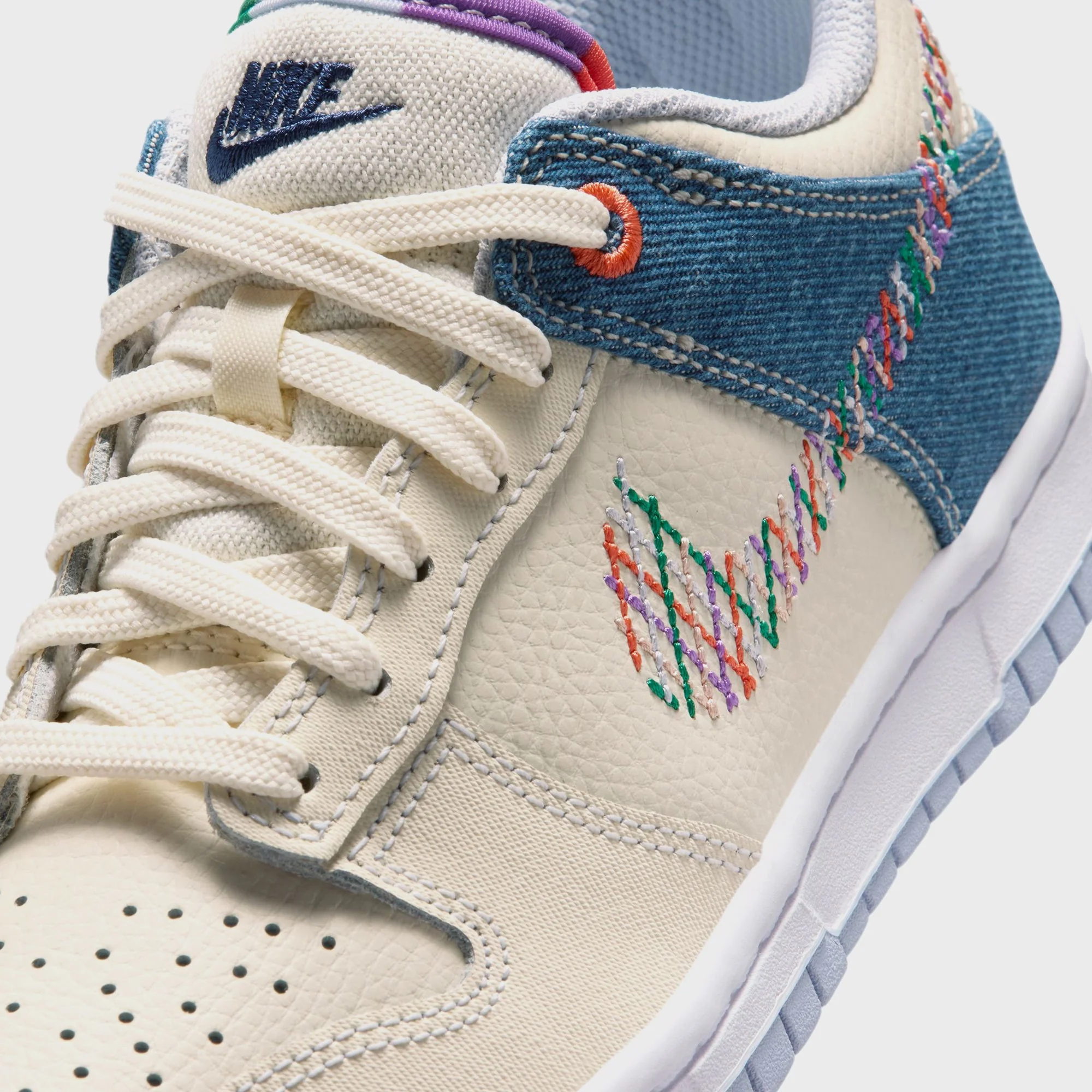 Nike GS Dunk Low - Soft Pearl / Blue Denim / Midnight Navy / Multicolor - Image 6