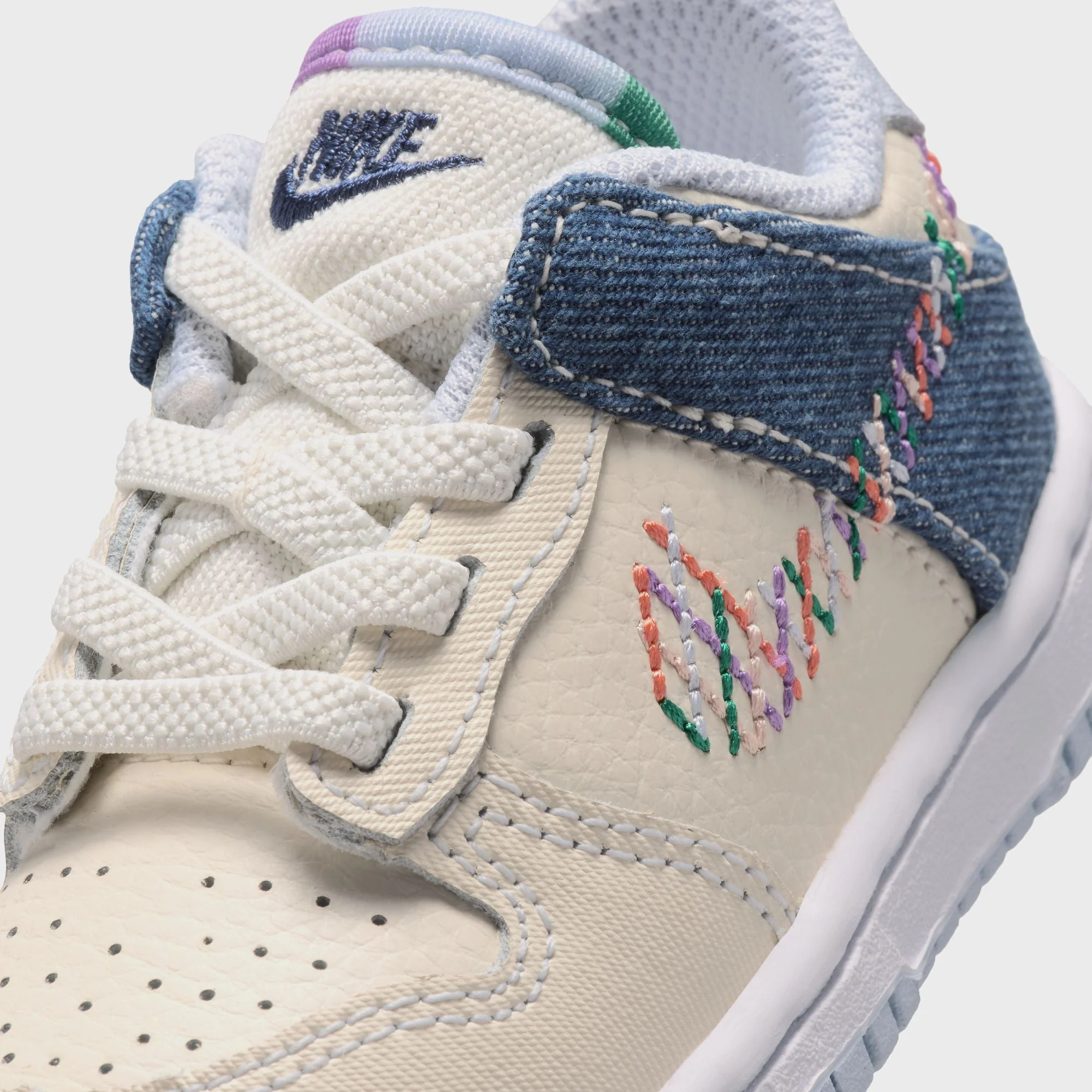 Nike TD Dunk Low - Soft Pearl / Blue Denim / Midnight Navy / Multicolor - Image 6