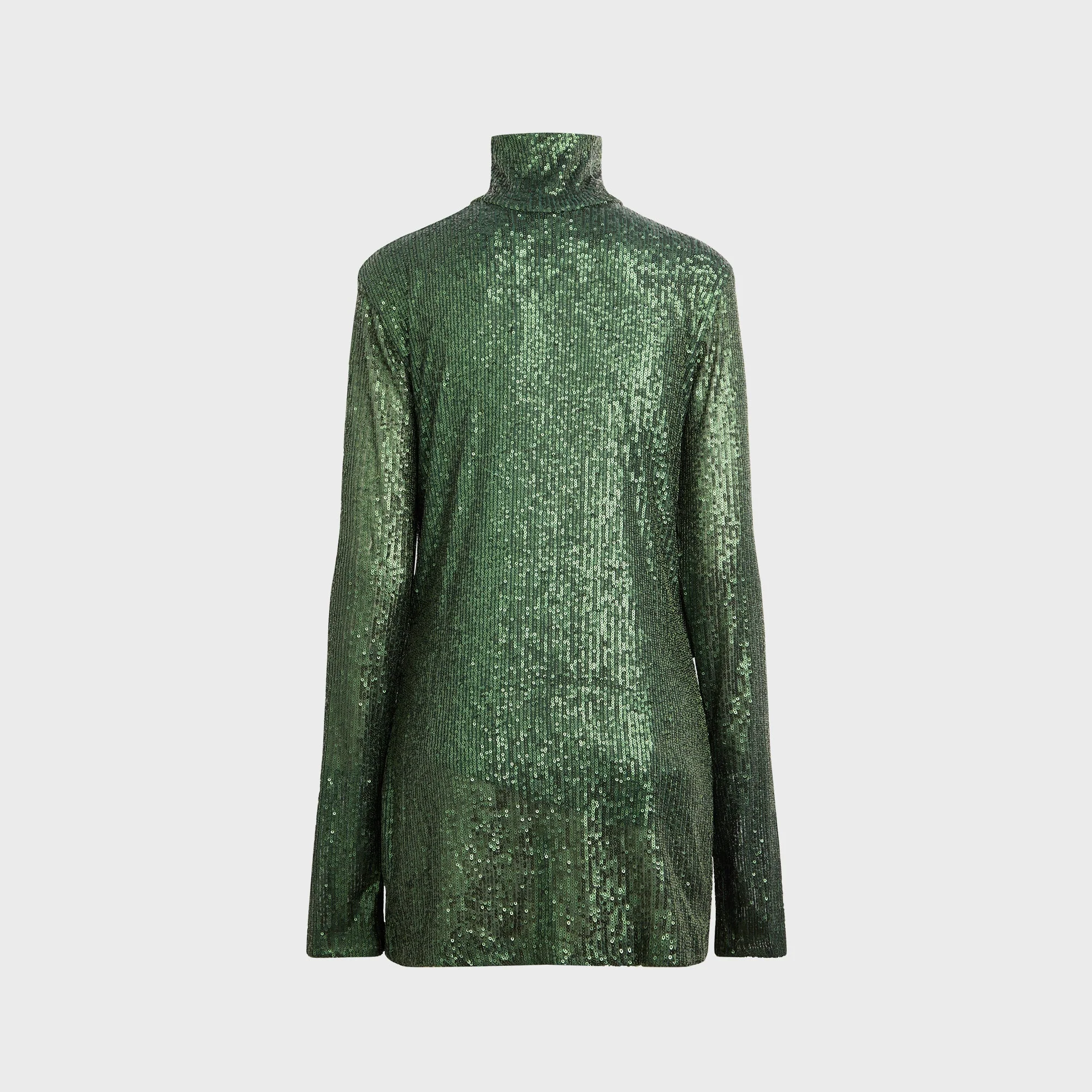 Norma Kamali Long Sleeve Slim Fit Turtleneck Pickleball Dress - Dark Emerald - Image 2