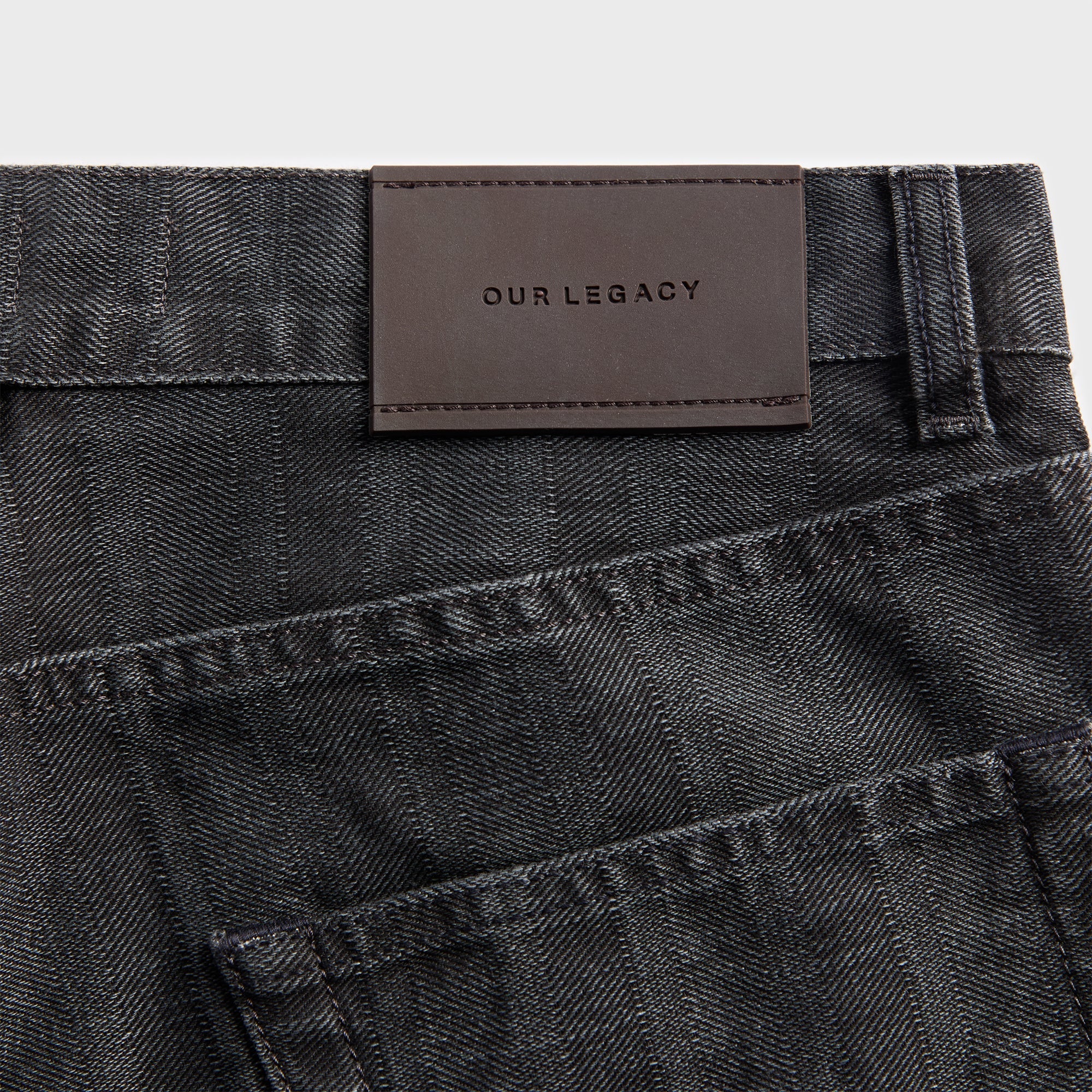 Our Legacy Vast Cut Denim Jean - Black Coated Herringbone - Image 3