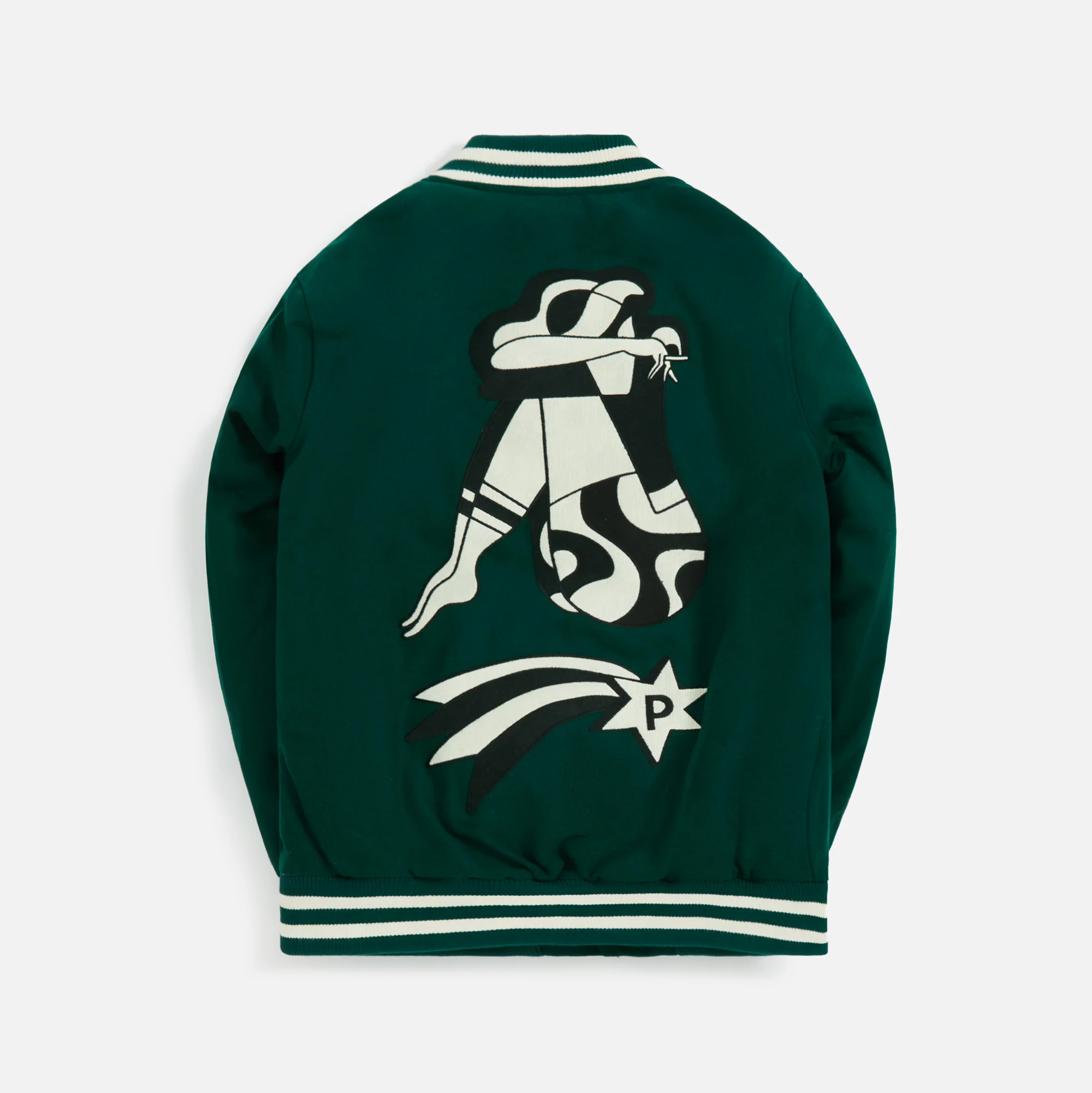 by Parra Cloudy Star Varsity Jacket - Pine Green - Image 2