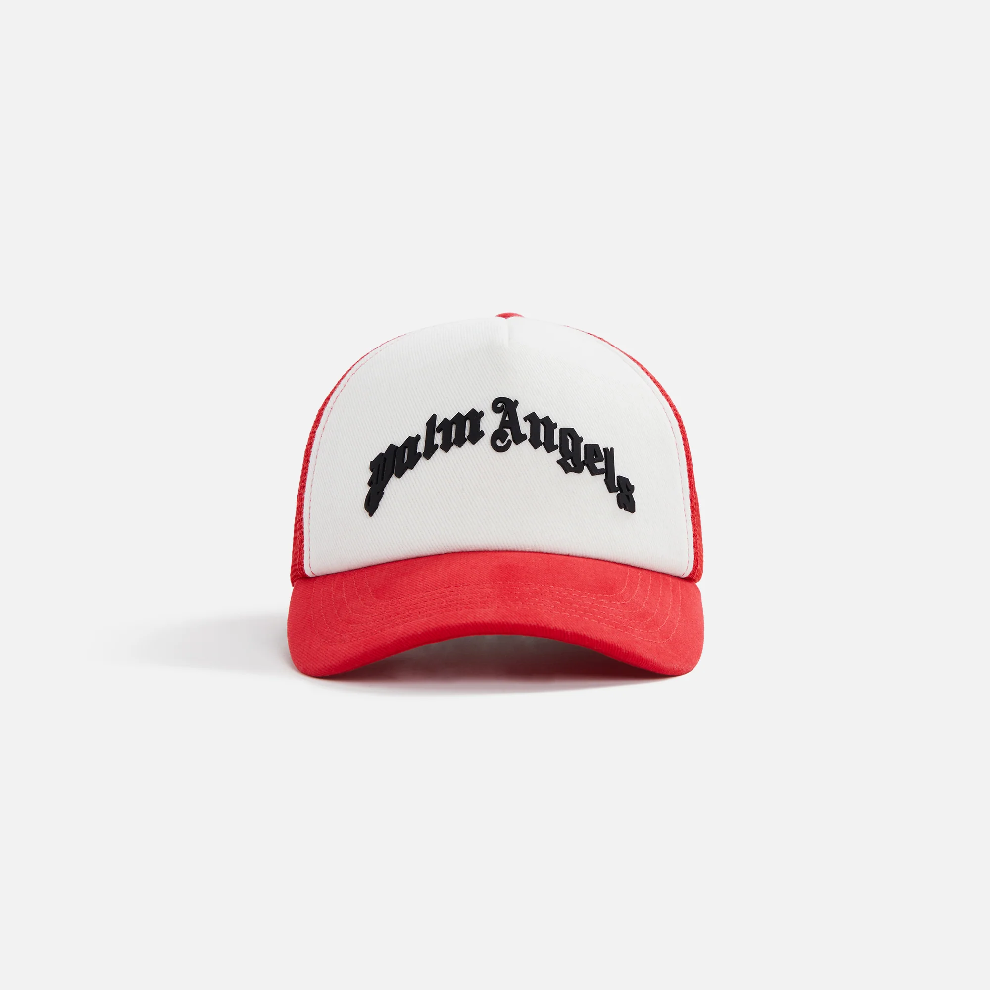 Palm Angels Curved Logo Mesh Cap - Red / Black