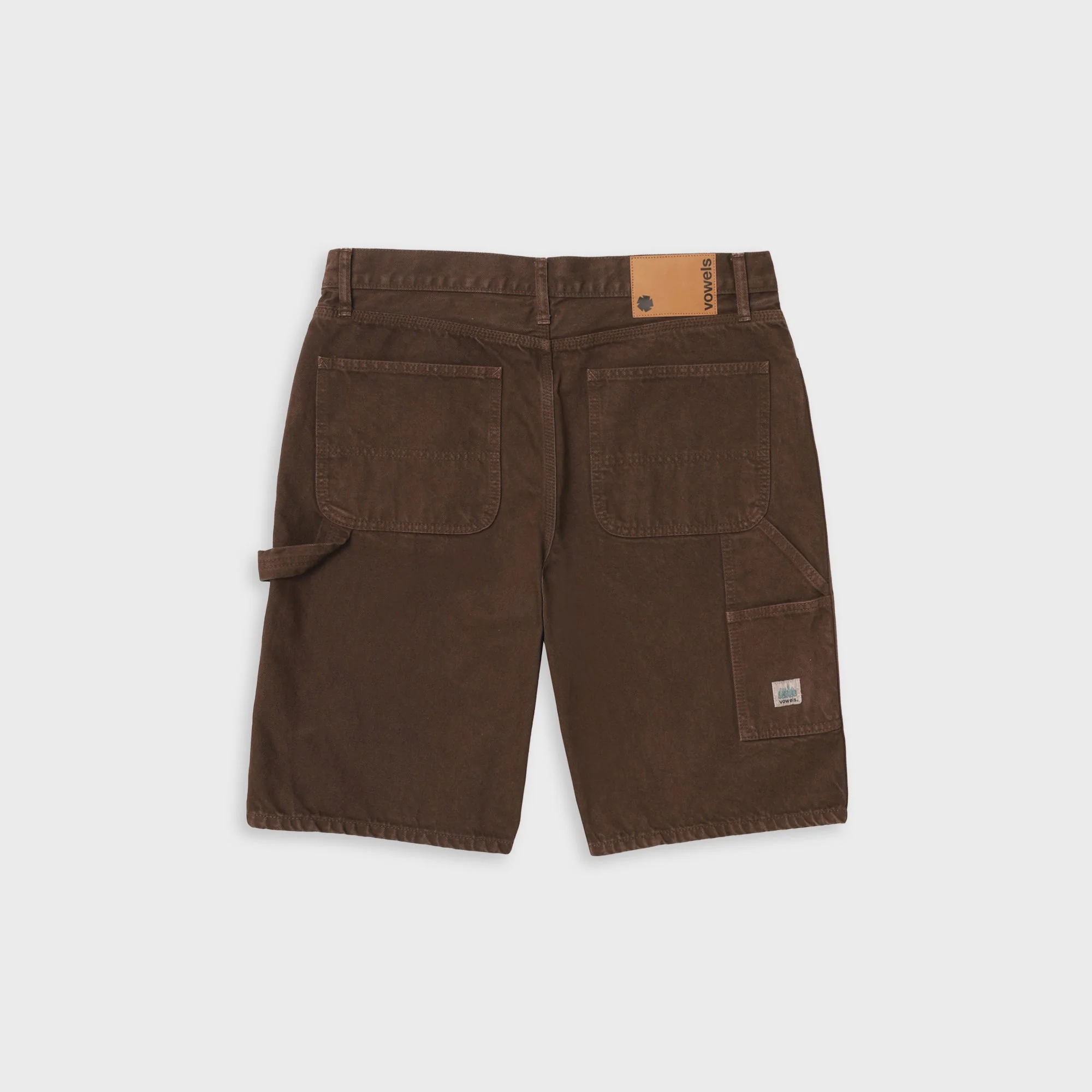 vowels Overdyed Painter Short - Brown - Image 2