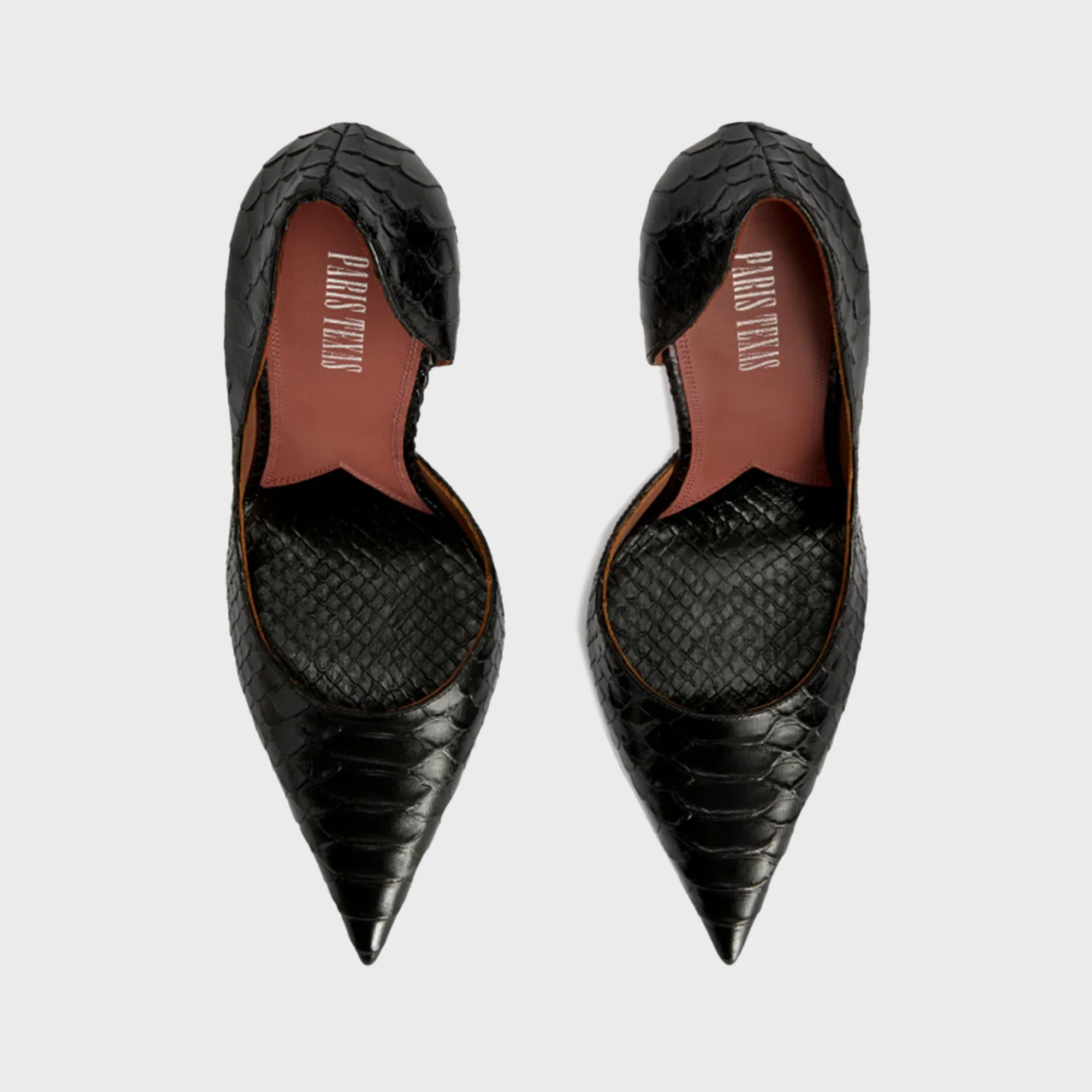 Paris Texas Vera 105 Mono Printed Python Pump Heel - Black - Image 3