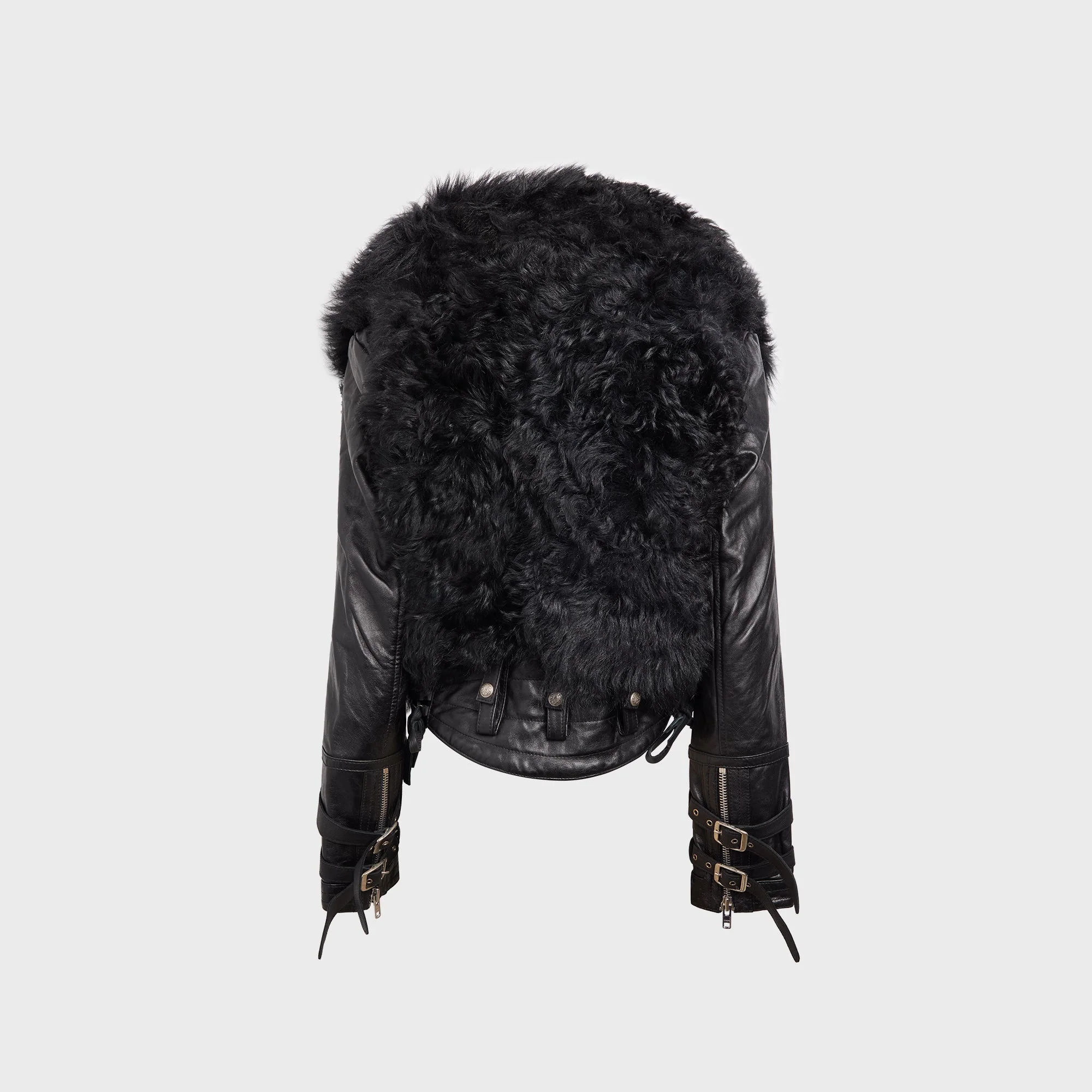 R13 Furry Shrunken Jacket - Black - Image 2