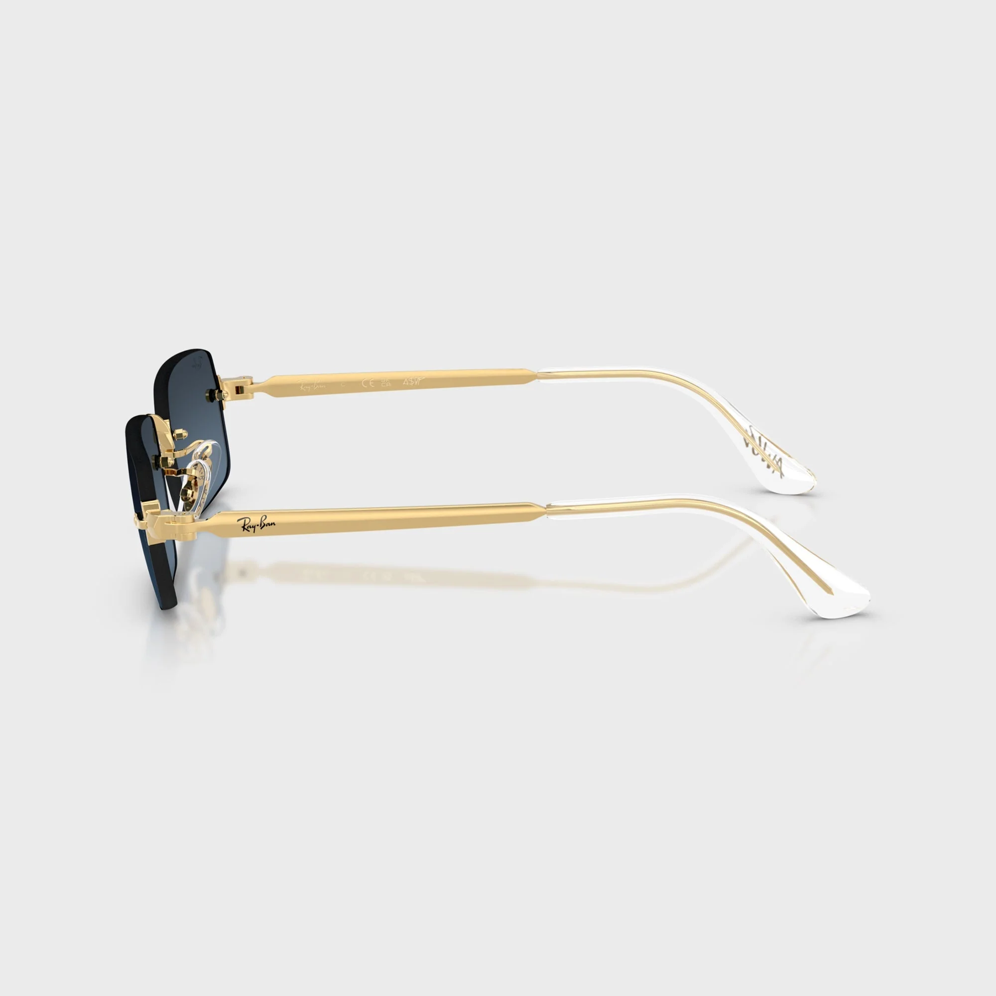 Ray Ban x A$AP ROCKY Rimless Sunglasses - Gold / Blue - Image 5