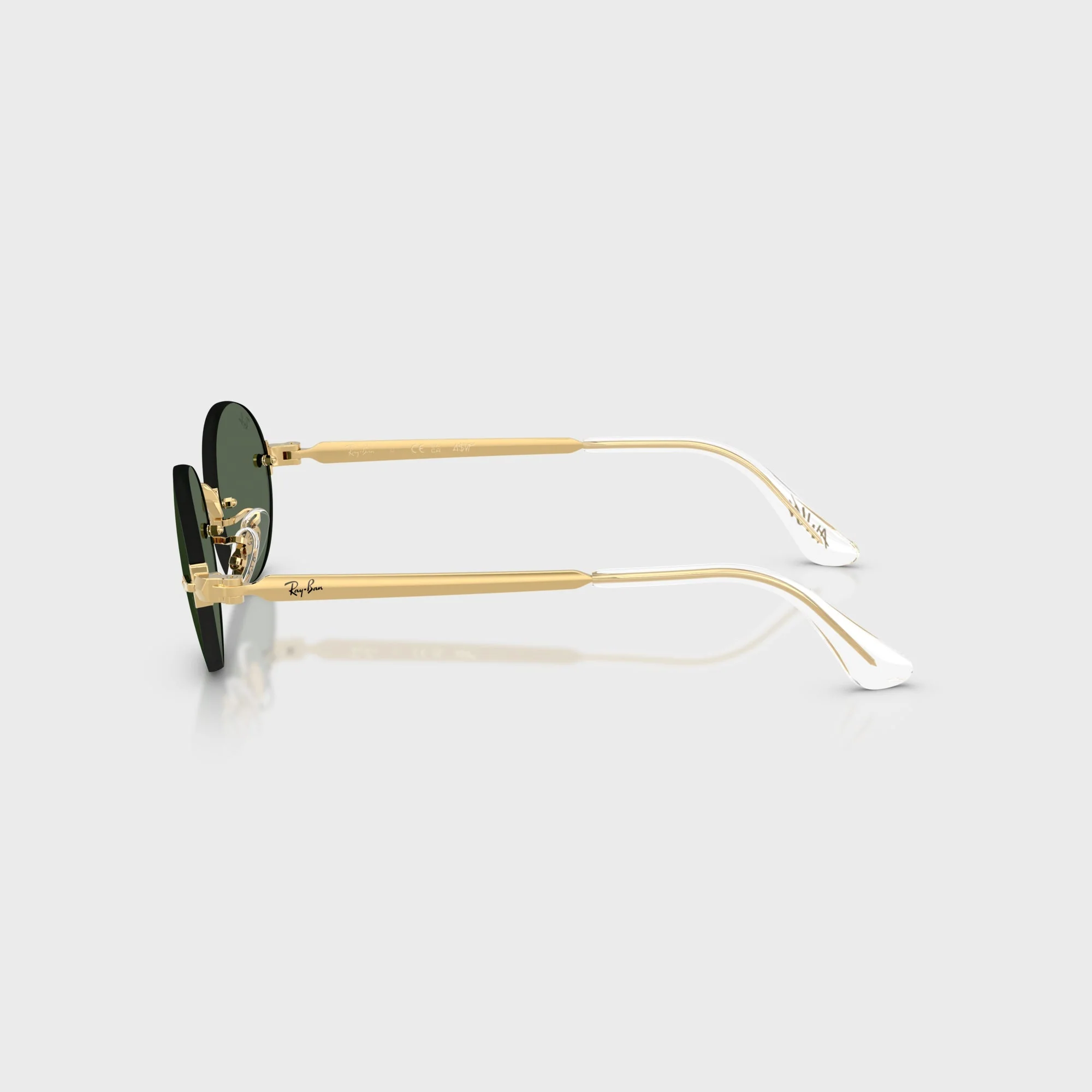 Ray Ban x A$AP ROCKY Rimless Sunglasses - Gold / Green - Image 5