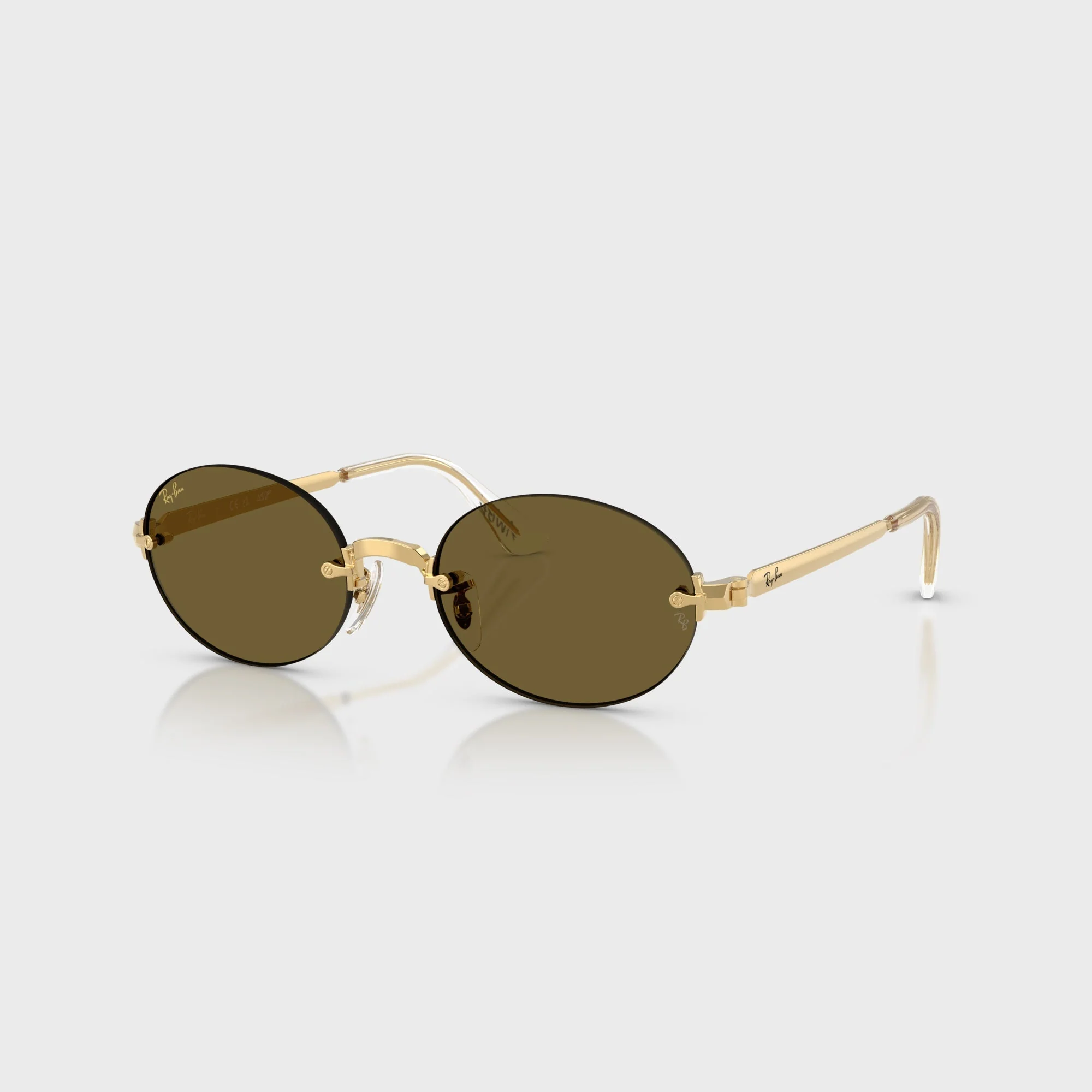 Ray Ban x A$AP ROCKY Rimless Sunglasses - Gold / Brown - Image 6