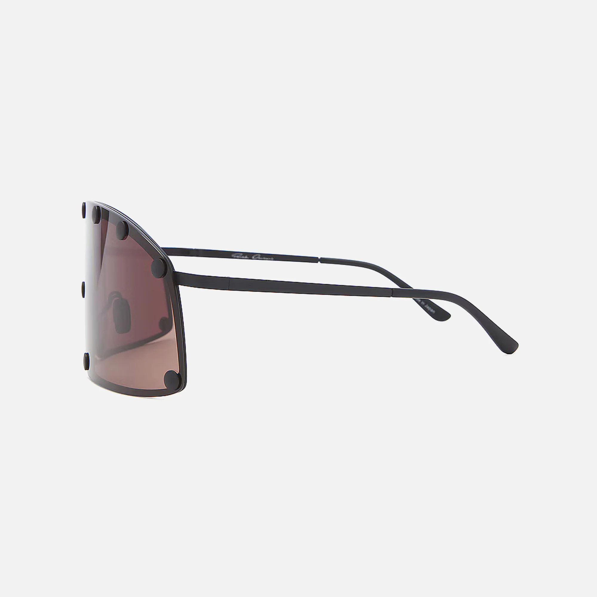 Rick Owens Shielding Sunglasses - Black Temple / Brown Lens - Image 3