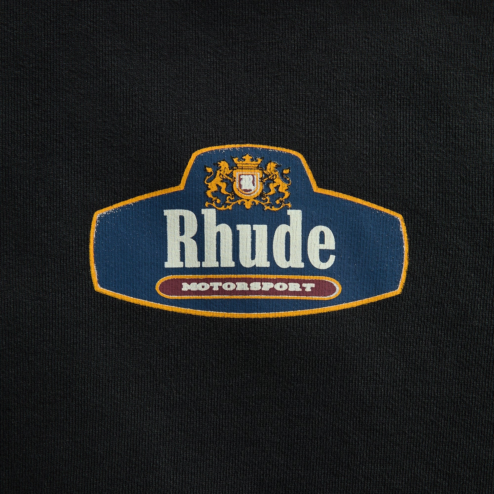 Rhude Racing Crest Hoodie - Vintage Black / Navy - Image 3
