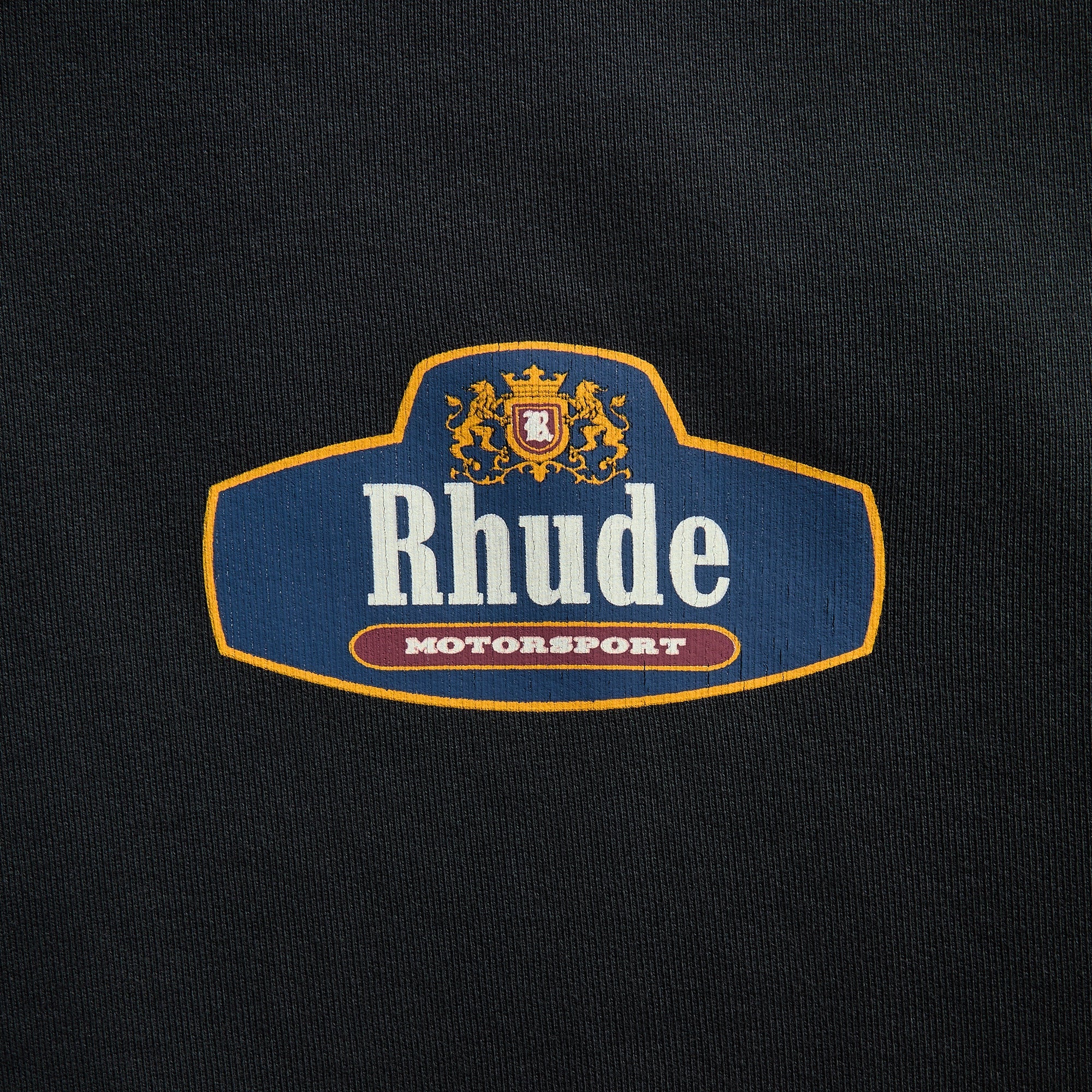 Rhude Racing Crest Zip-Up Hoodie - Vintage Black / Navy - Image 3