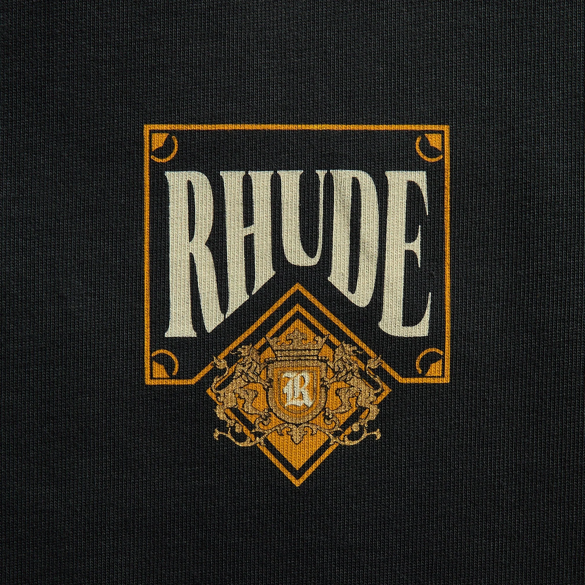 Rhude Playing Card Tee - Vintage Black / Yellow - Image 3