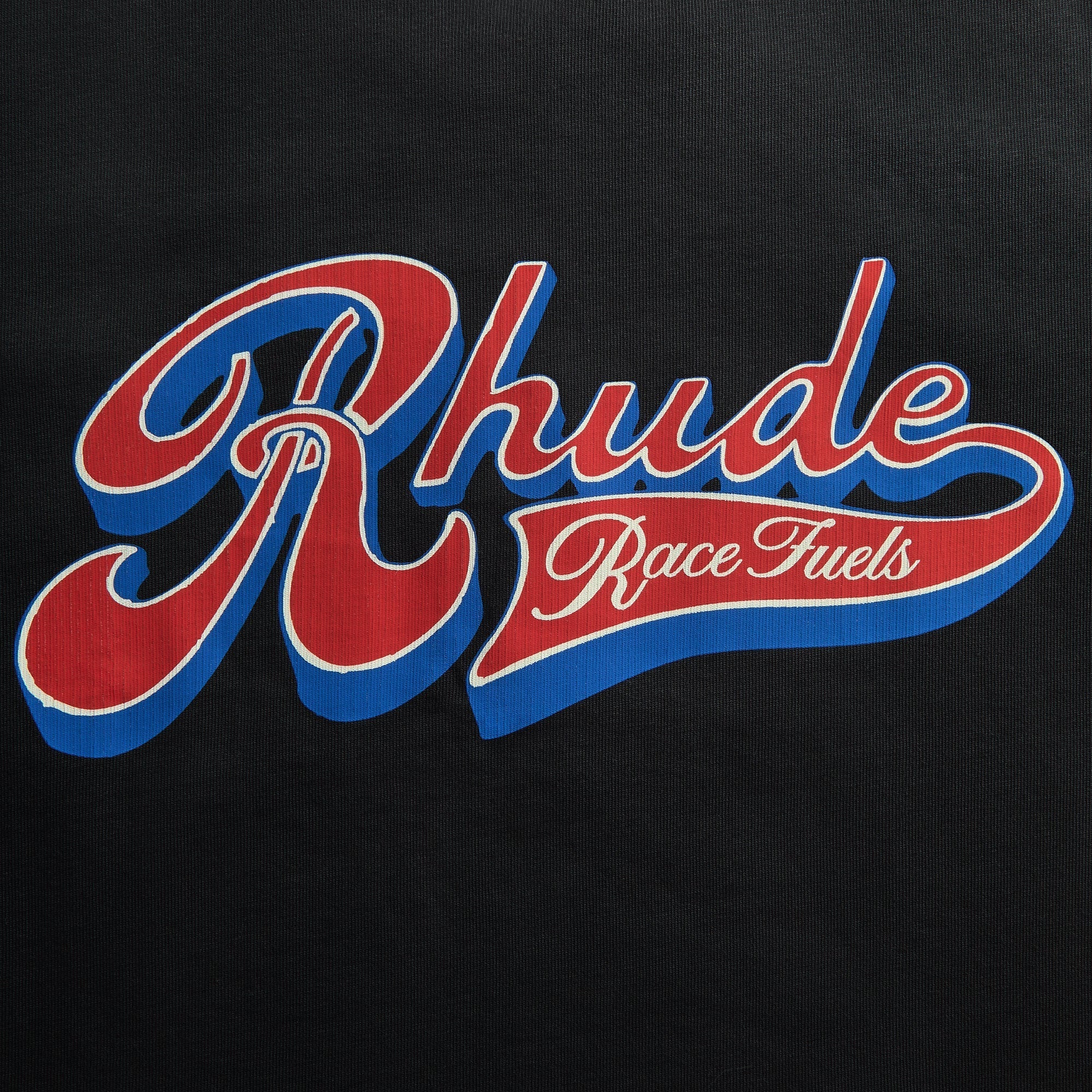 Rhude Pit Stop Tee - Vintage Black / Red / Blue - Image 3