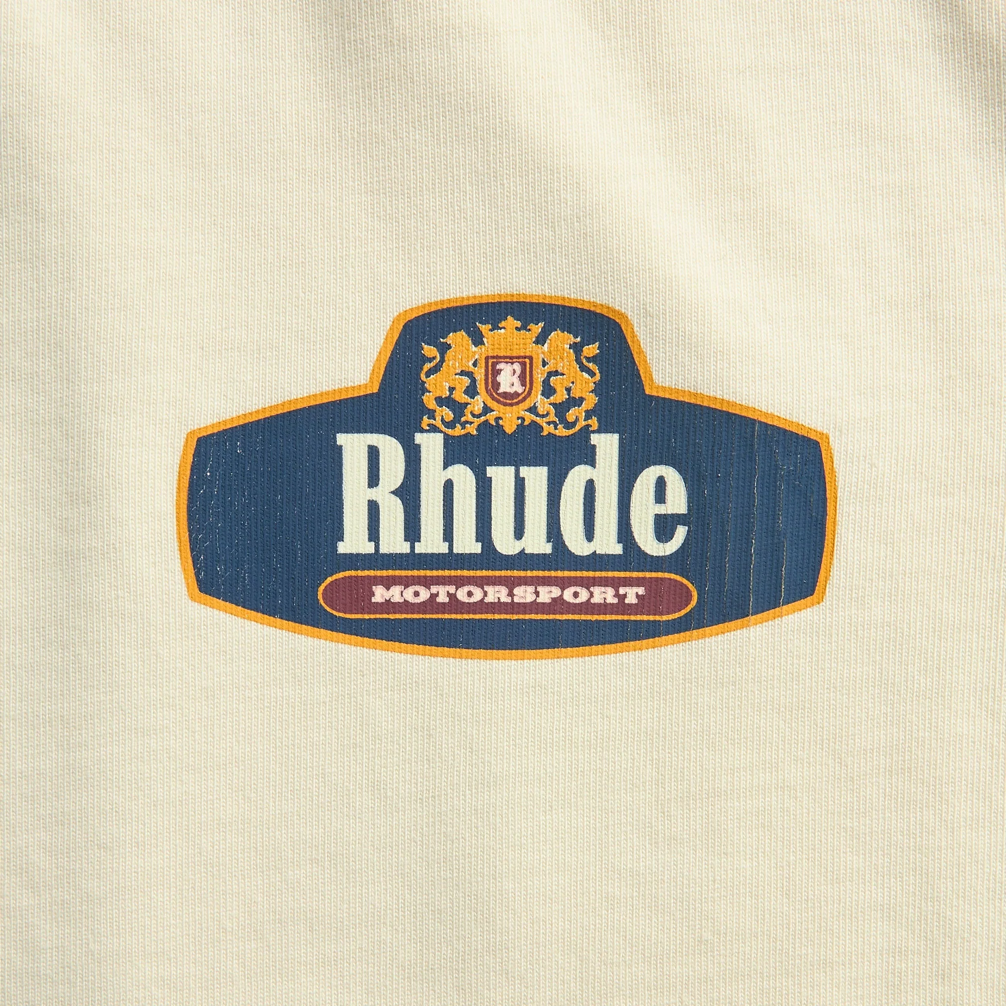 Rhude Racing Crest Tee - Vintage White / Navy - Image 3