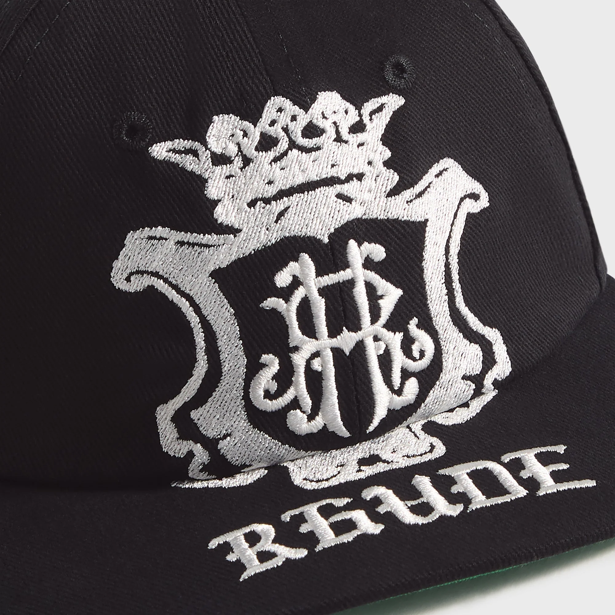 Rhude Grand Cru Crest Curved Brim Cap - Black / White - Image 3