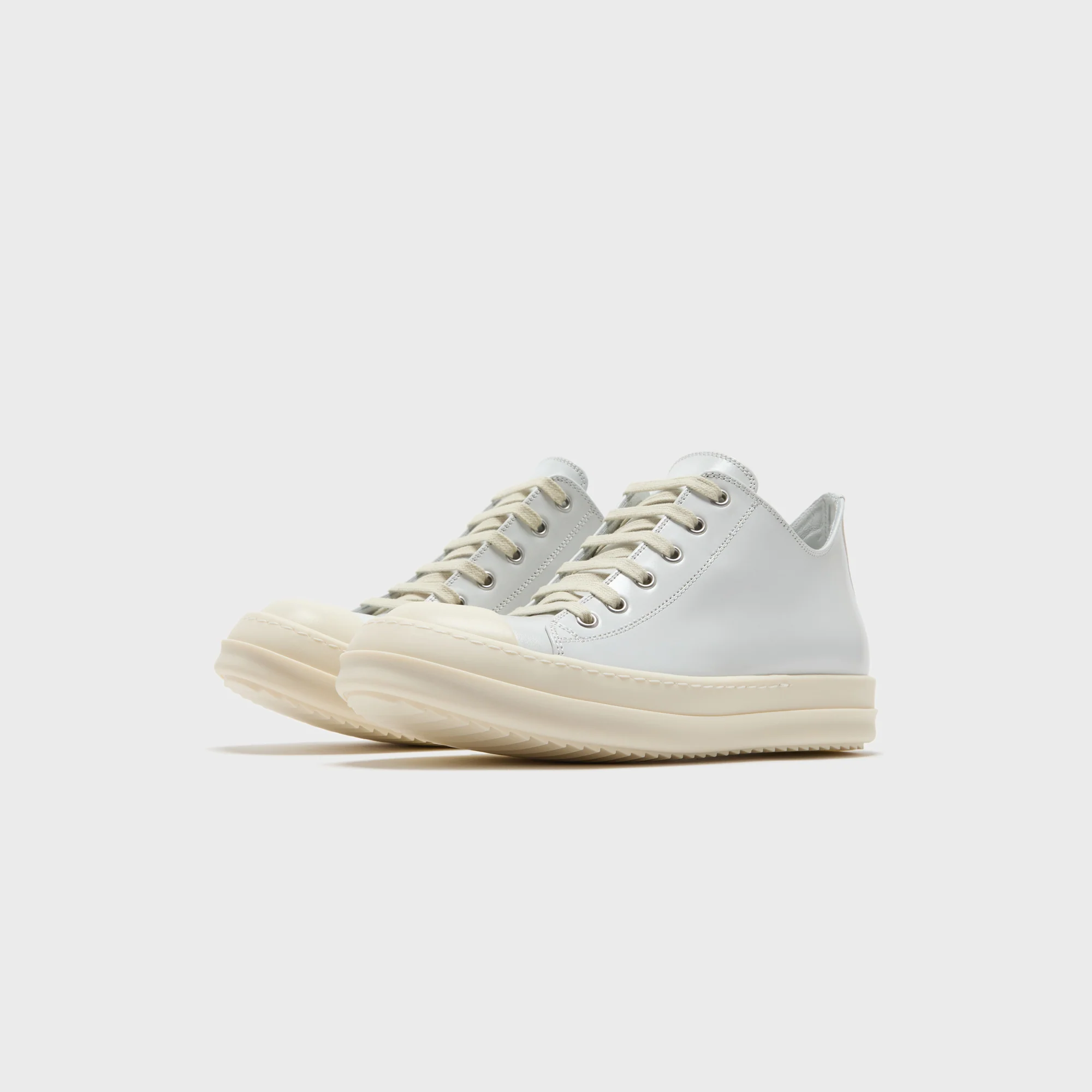 Rick Owens WMNS Scarpe in Pelle Low Sneaks - Chalk / White / Milk / Milk - Image 2