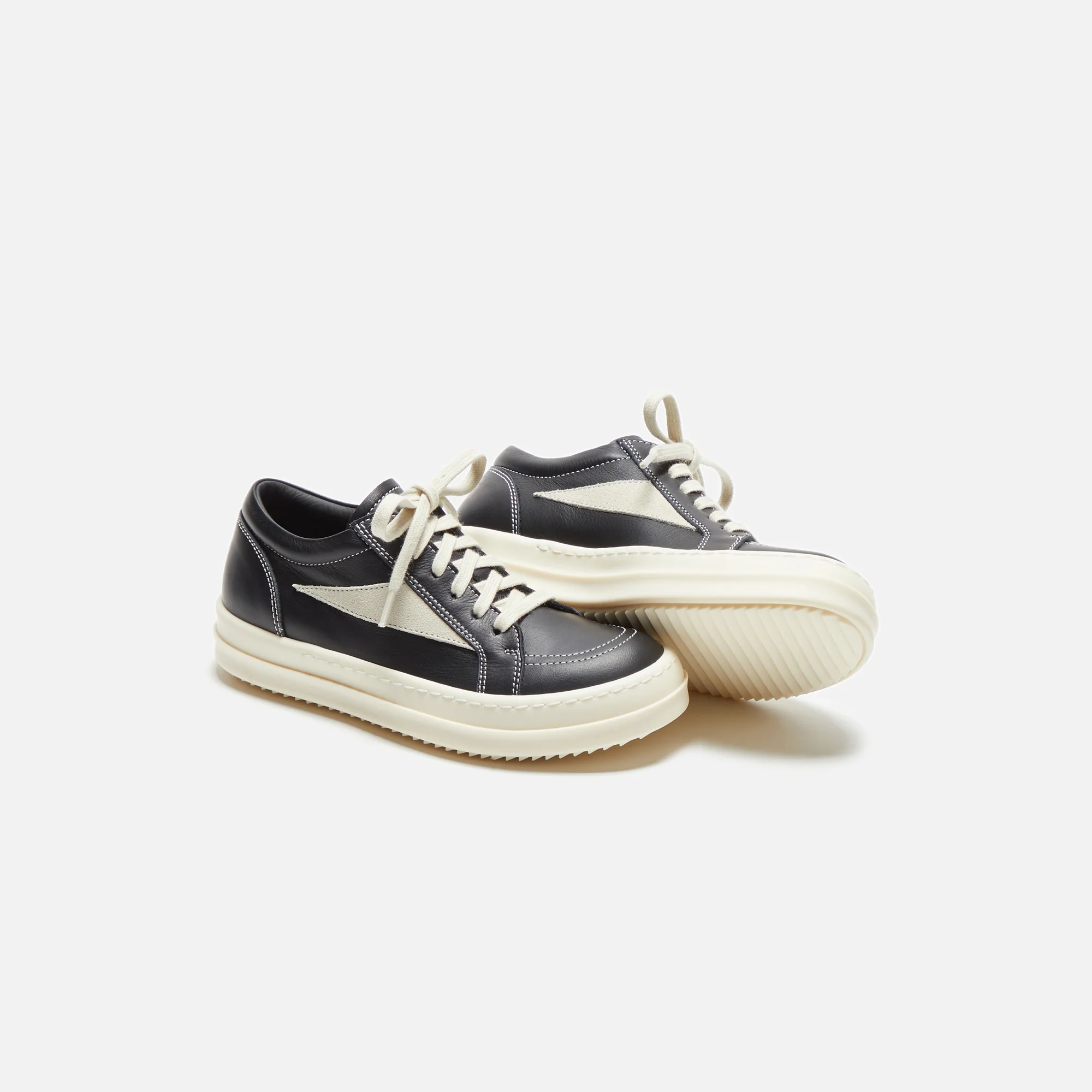 Rick Owens Kids Vintage Sneakers - Black / Milk / Milk Scarpe in Pelle - Image 4