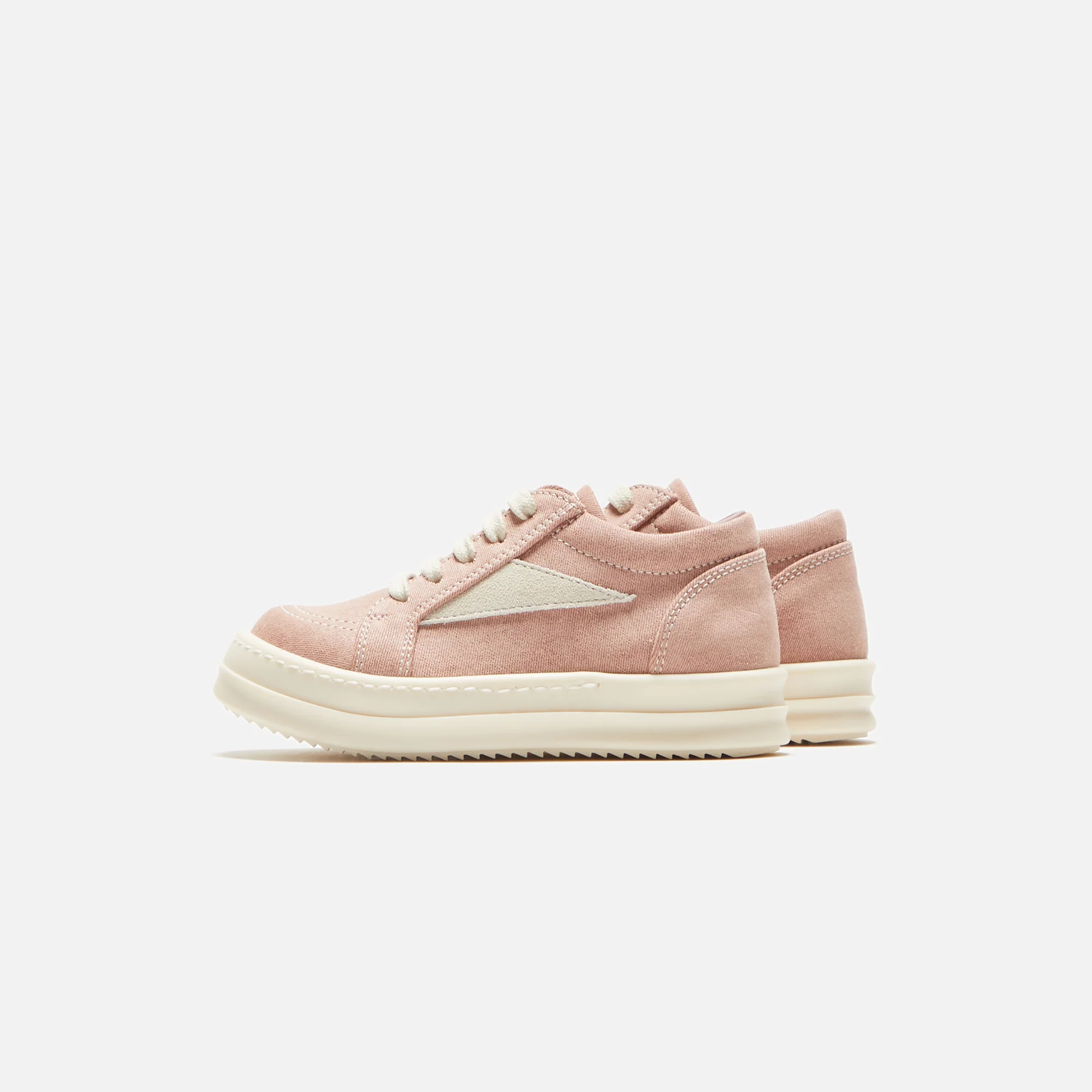 Rick Owens Baby Vintage Sneakers - Dark Pink / Milk / Milk / Scarpe in Denim - Image 3