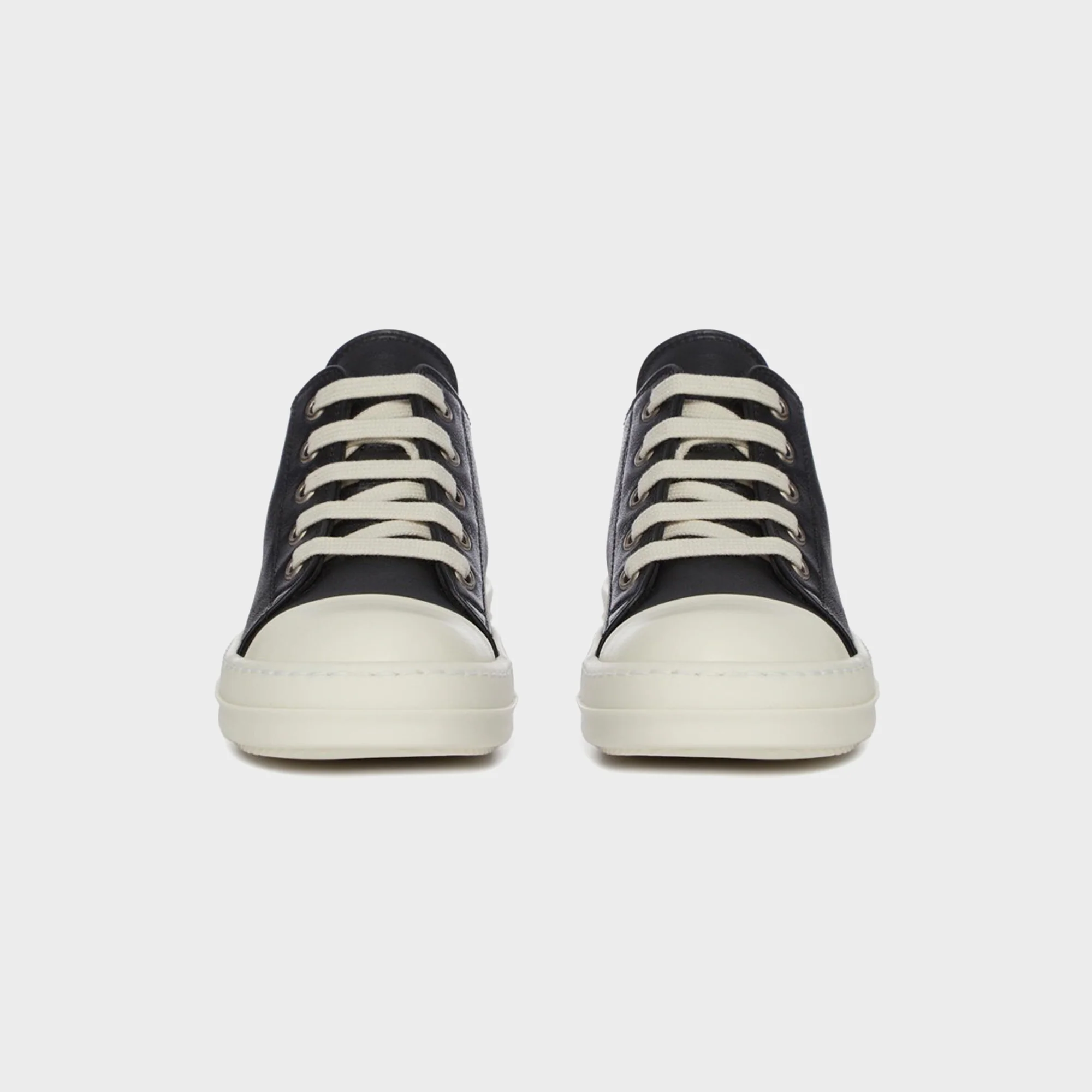 Rick Owens Kids Low Sneakers Scarpe in Pelle - Black / Milk / Milk - Image 3