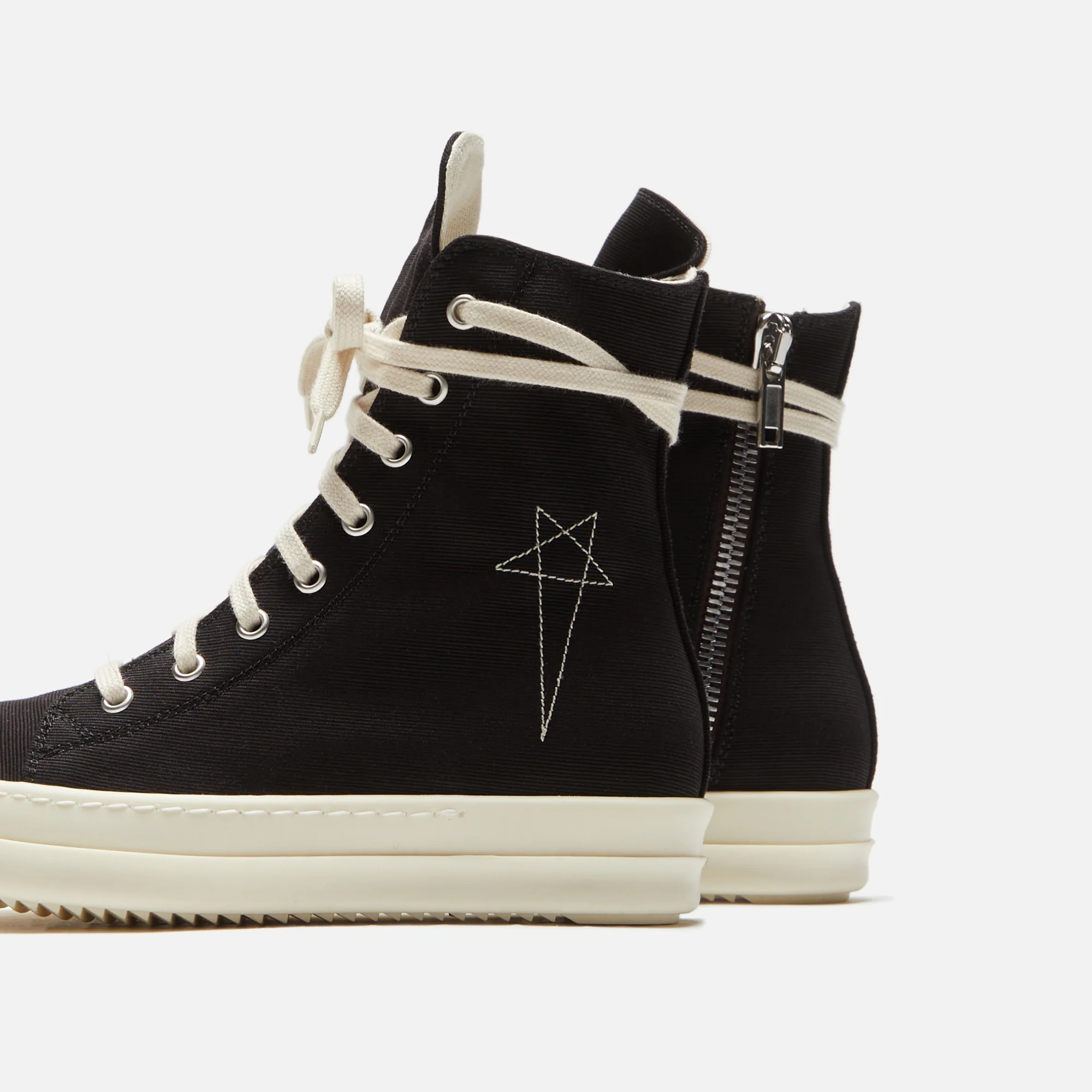 Rick Owens DRKSHDW Pentastitch Sneaker - Black / Milk / Milk Cotton Barre - Image 3