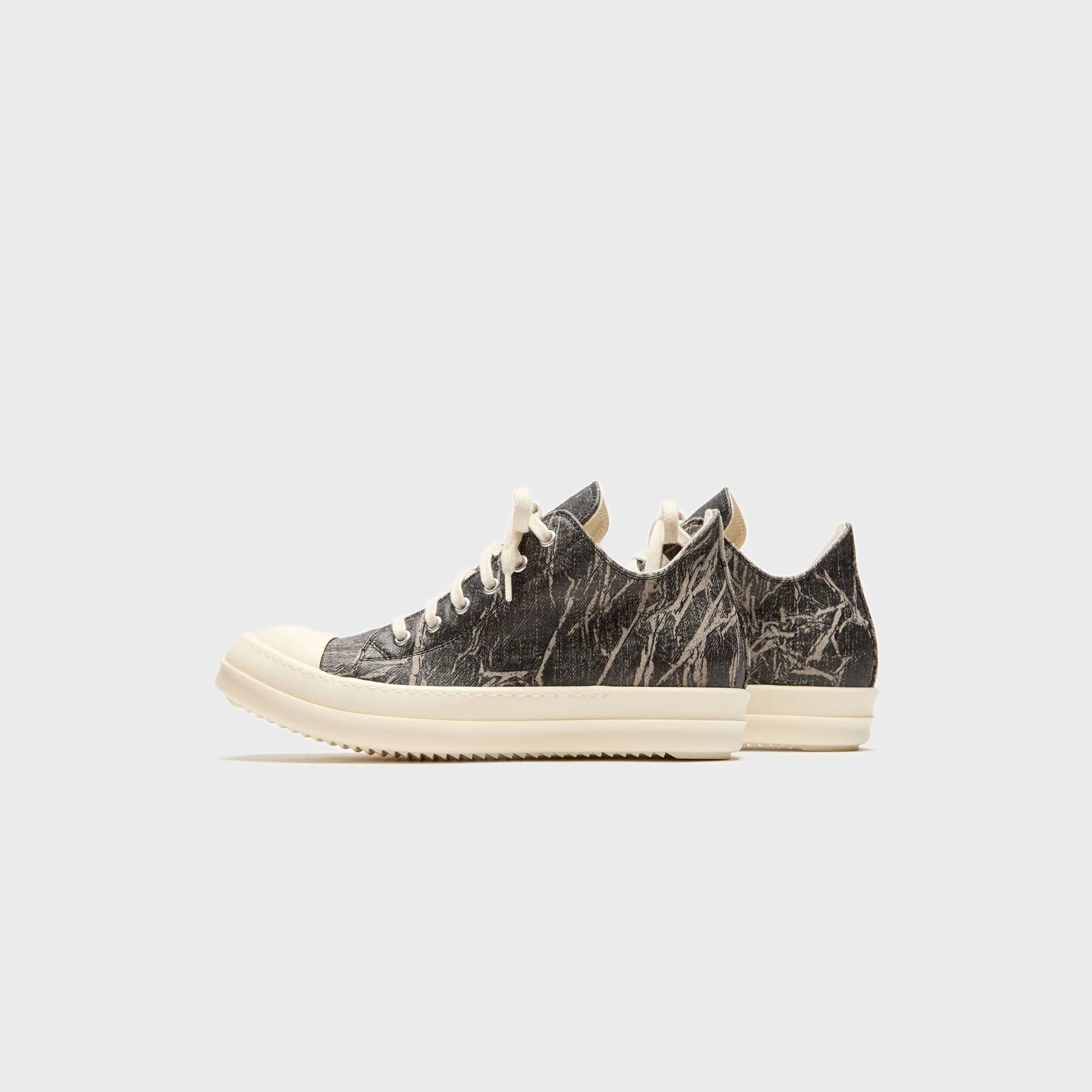 Rick Owens WMNS DRKSHDW Concordians Low Sneaks - Washed Foil / Denim Black - Image 3