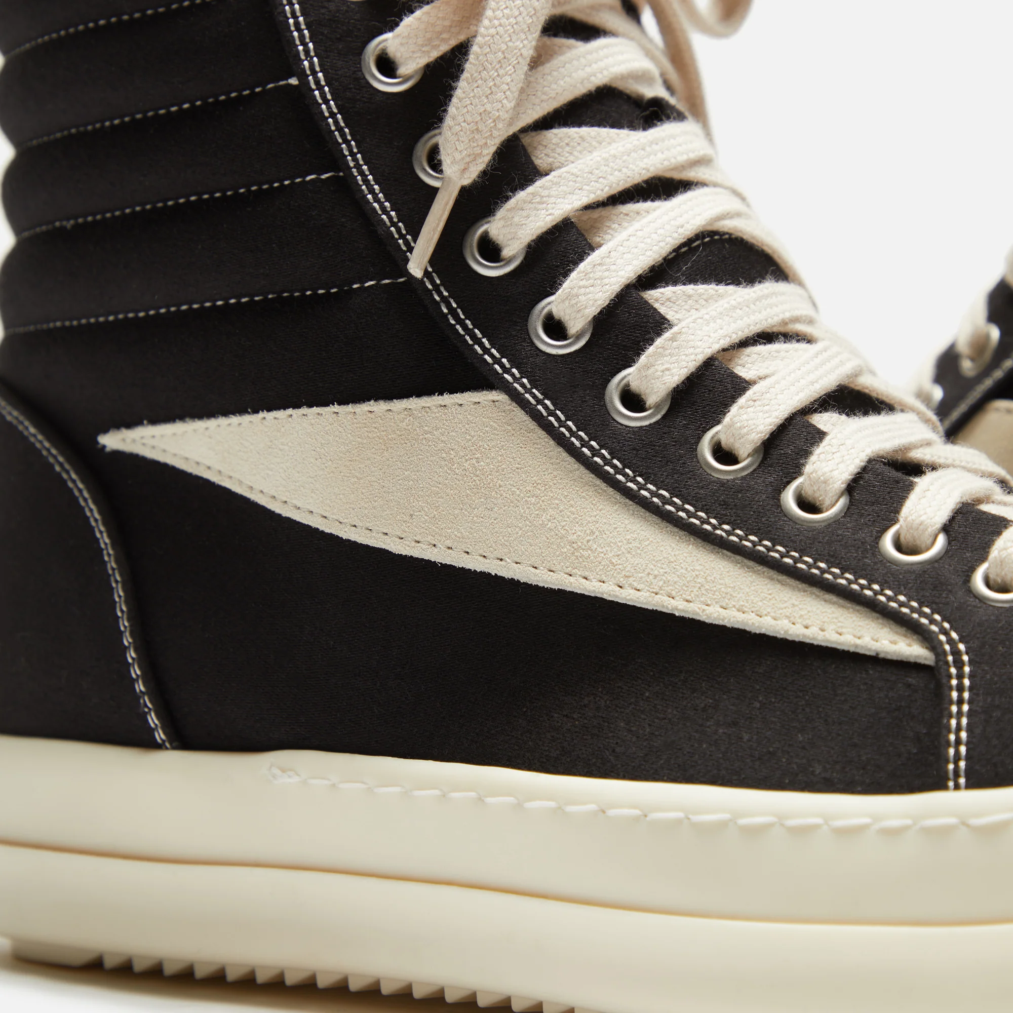 Rick Owens Vintage High Sneaker - Scarpe Black / Milk / Milk - Image 6