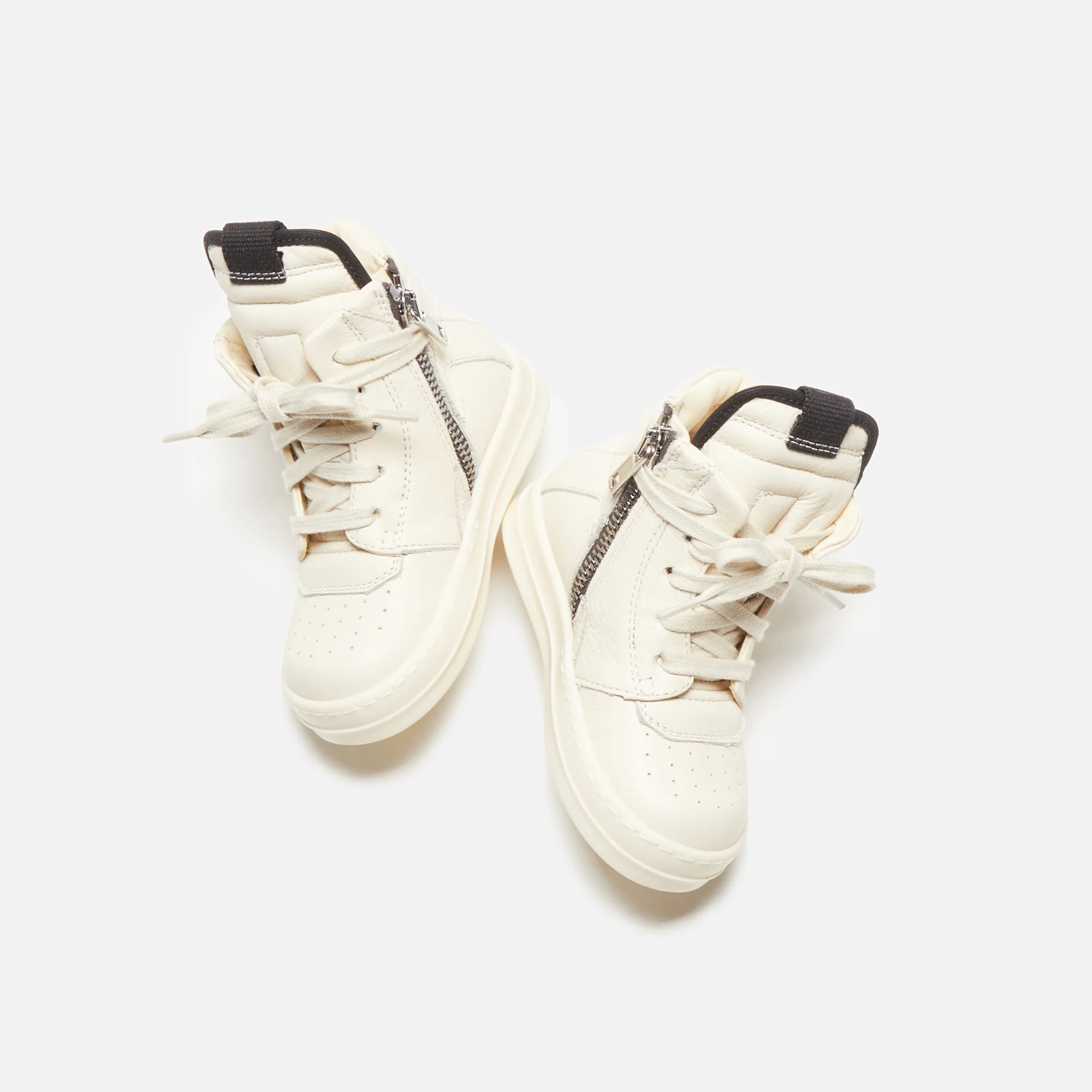 Rick Owens Baby Geobasket - Milk / Milk / Milk Scarpe in Pelle - Image 5