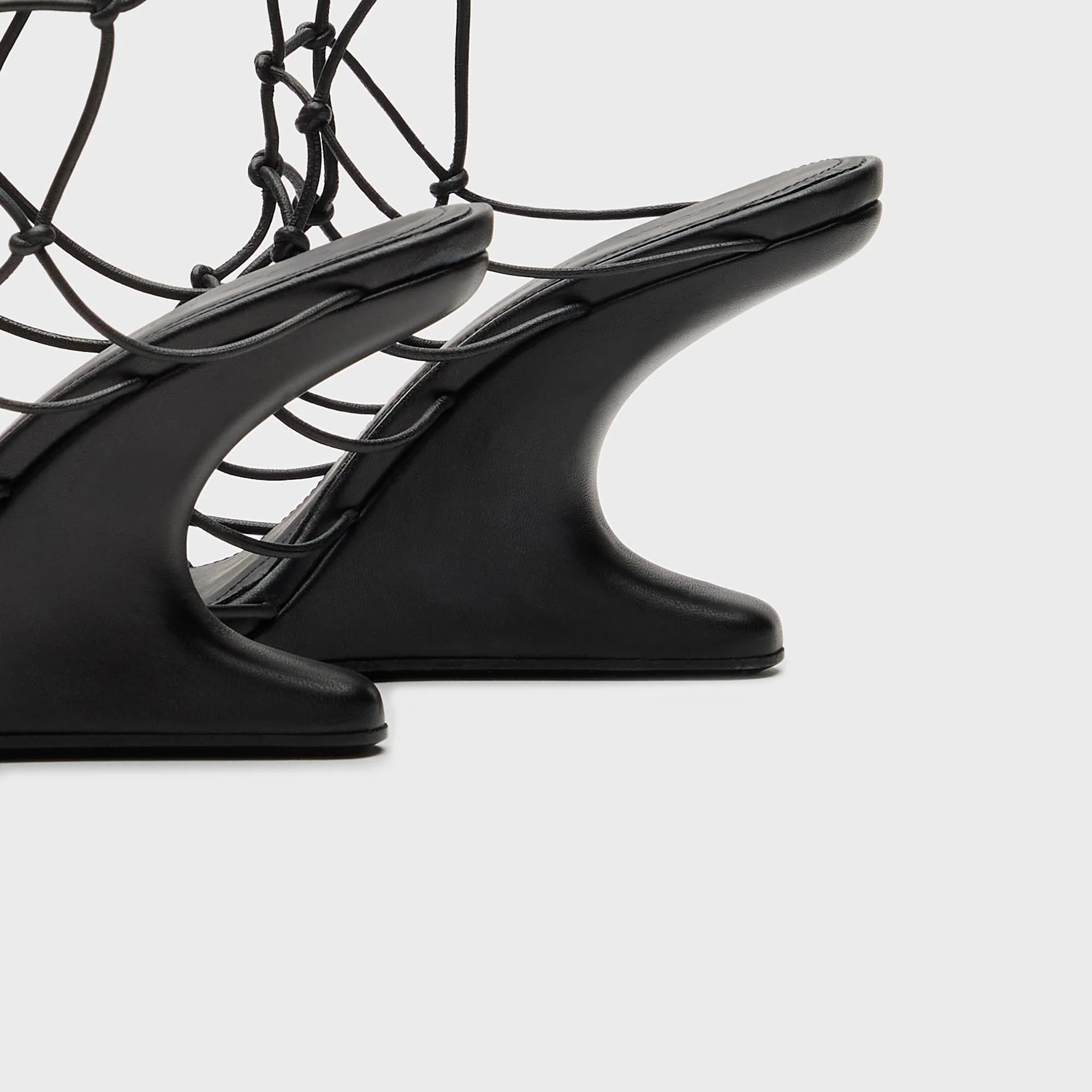 Rick Owens Web Cantilever Sandal - Pelle Black - Image 4